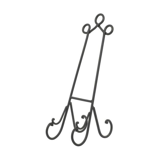 DecMode 6" x 18" Black Metal Scroll Easel, 1-Piece