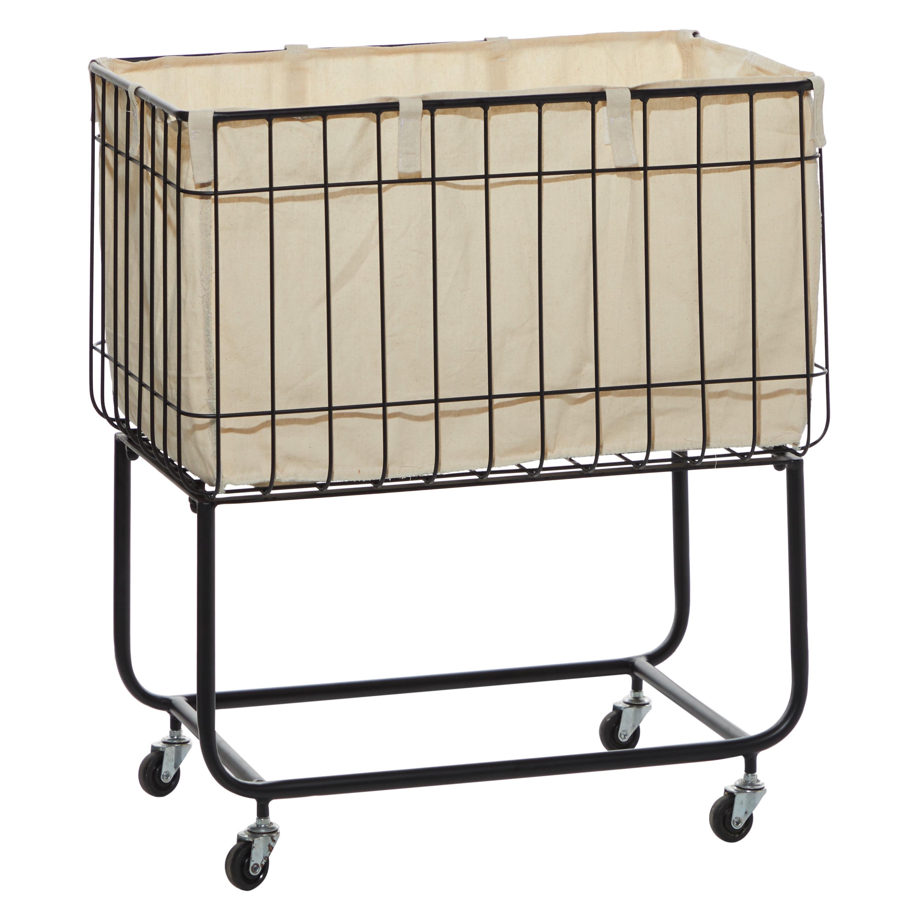 Joss & Main Metal Deep Set Wire Basket Storage Cart with Wheels and Fabric Lining & Reviews | Joss & Main