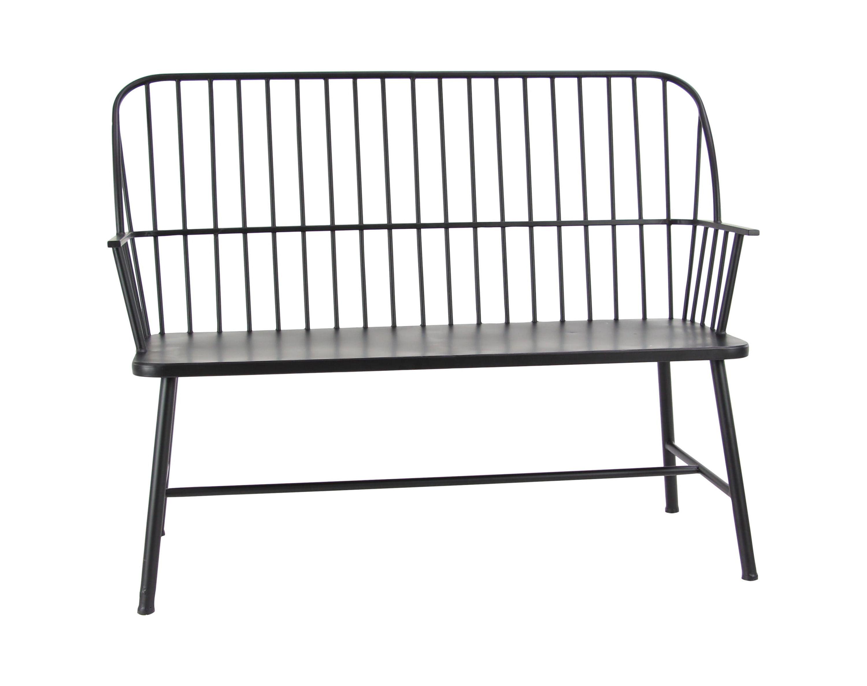 Black Iron Traditional Outdoor Patio Bench