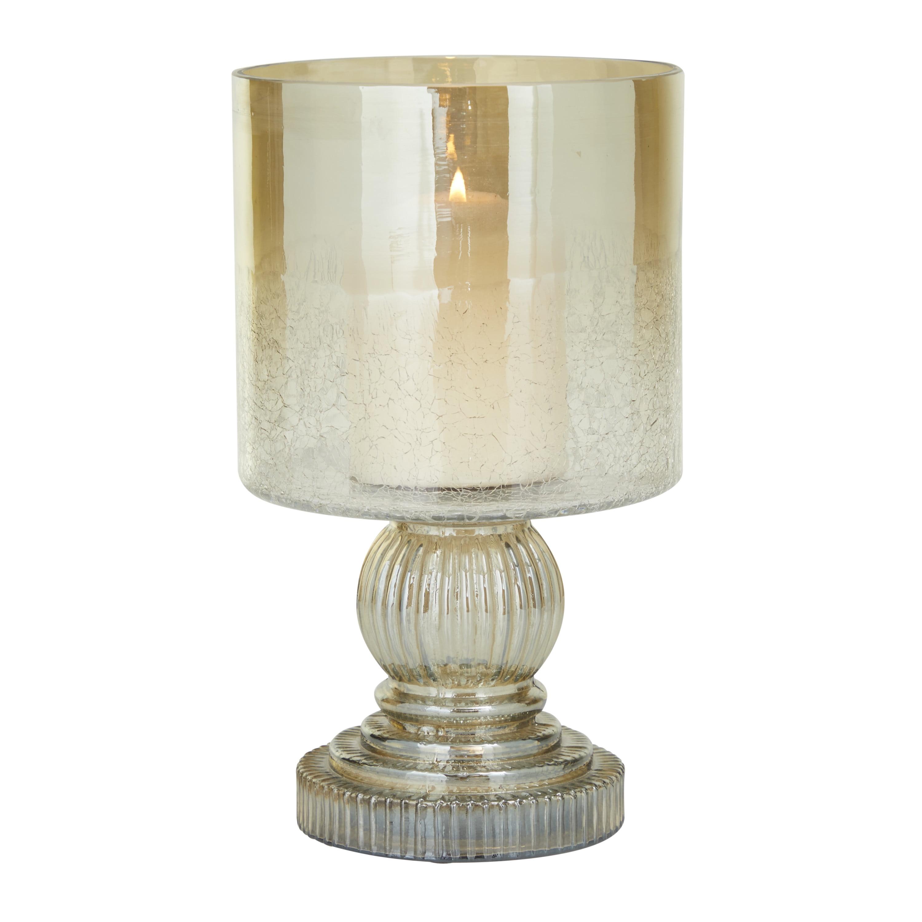 Brass and Glass 11" Traditional Hurricane Candle Lantern