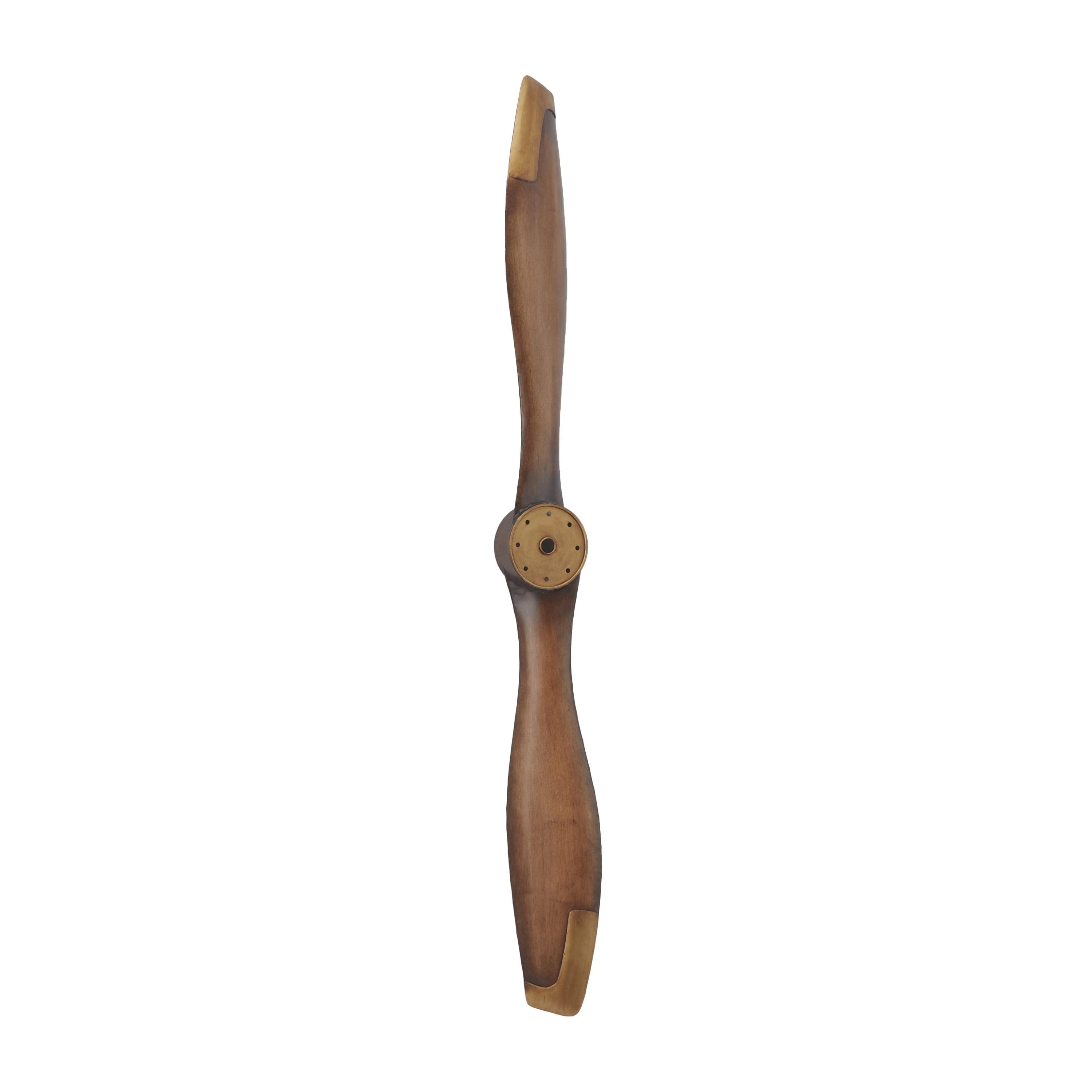 Industrial Brown Metal Airplane Propeller Wall Art, 5" x 48"