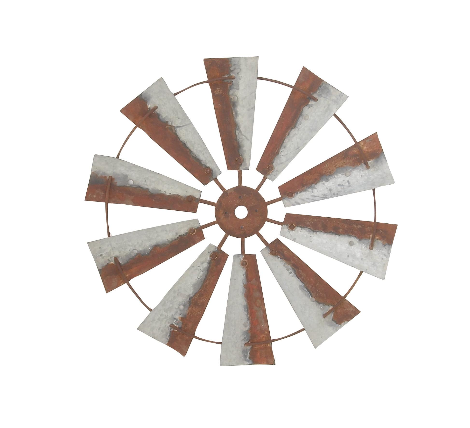 Millwood Pines Metal Indoor Outdoor Windmill Brown Wall Decor