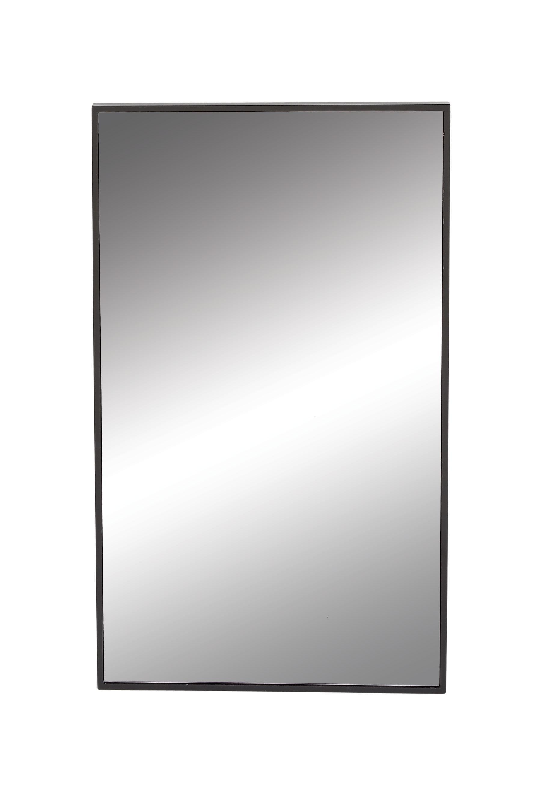 DecMode Contemporary Rectangular Black Wood Wall Mirror, 18"W x 32"H