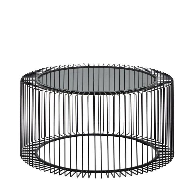Contemporary Metal Coffee Table Black - Olivia & May: Modern Glass Top, No Assembly Required