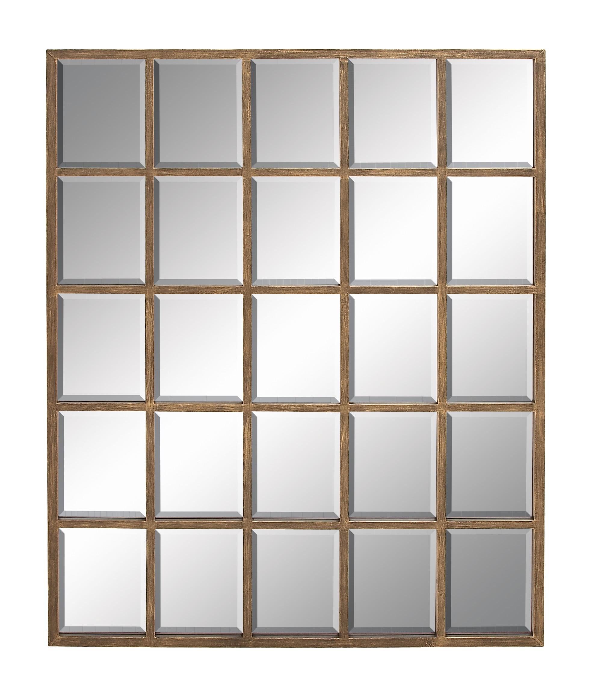 Bronze Reflections 56" Geometric Window Pane Wall Mirror