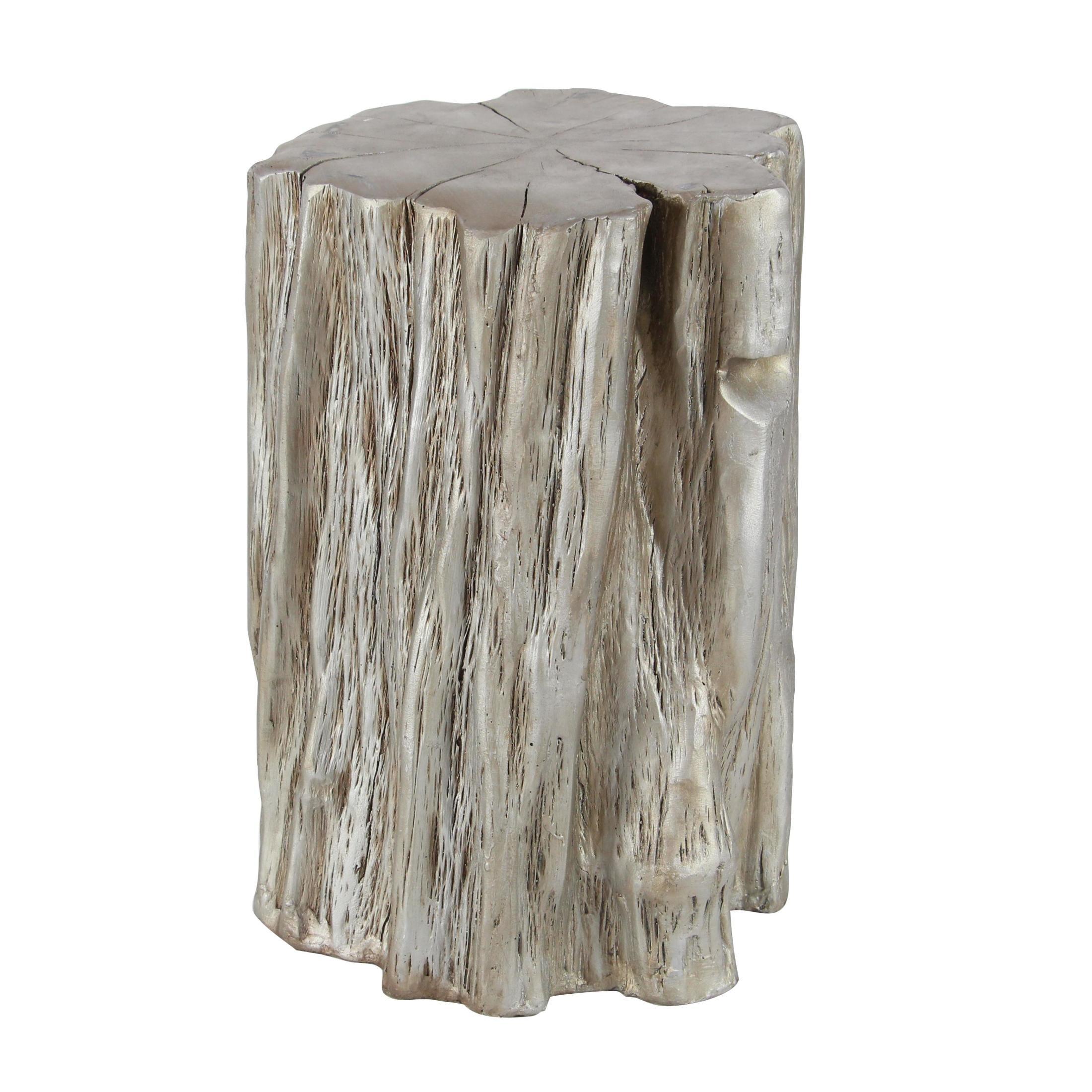 Union Rustic Vezina Fiberglass Tree Trunk Side End Accent Table