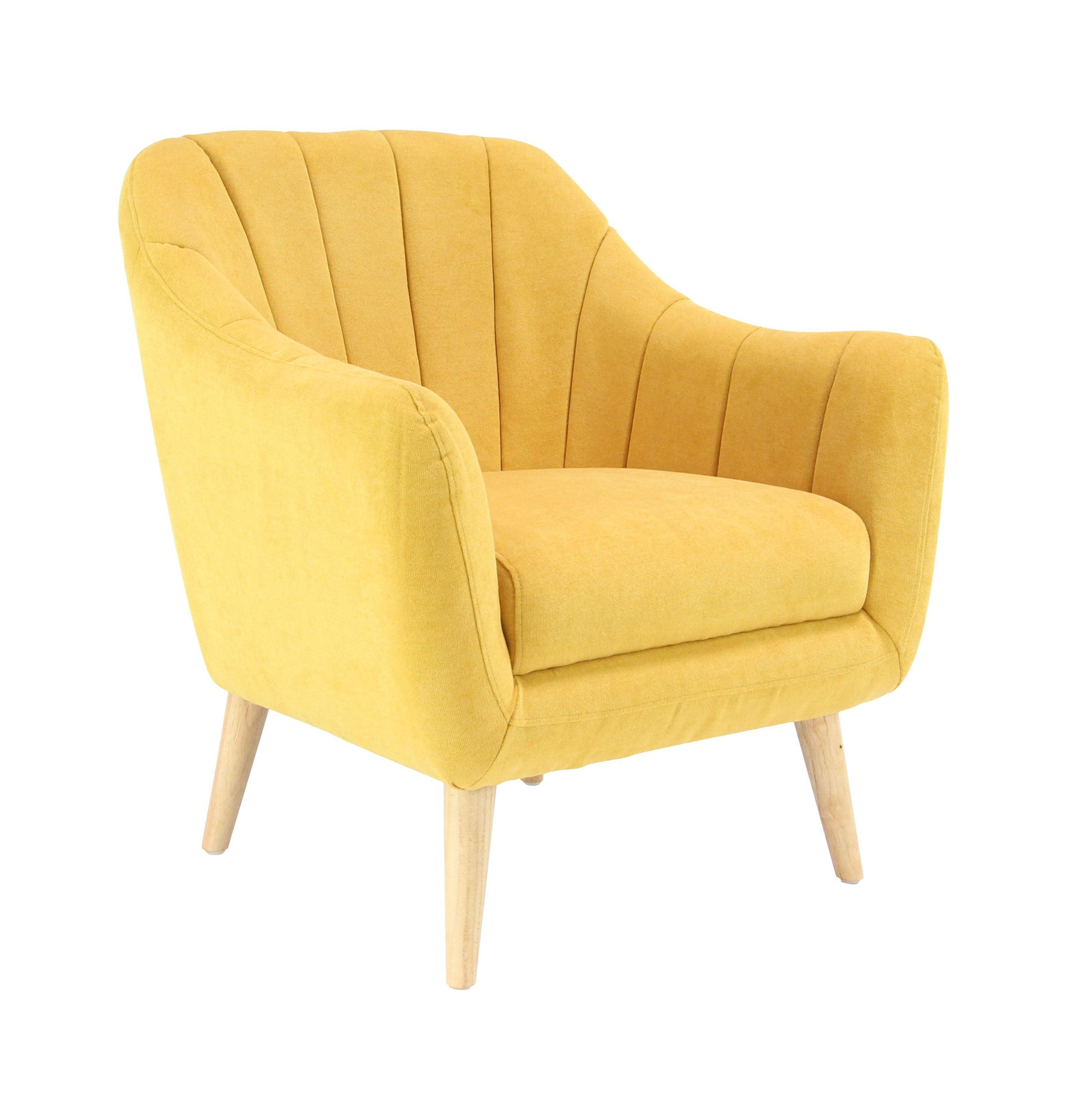 32" x 30" Modern Fabric Accent Chair Yellow - Olivia & May