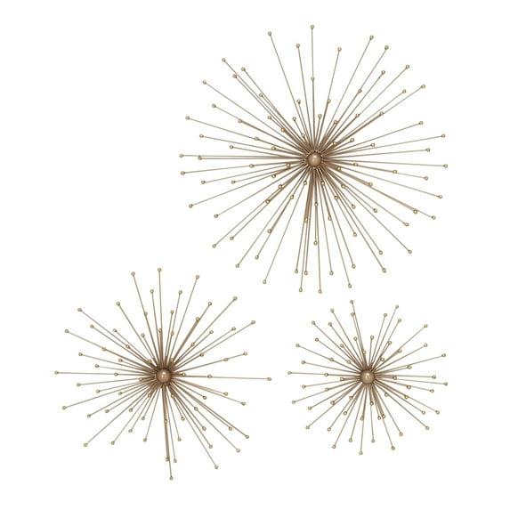 George Oliver Metal 3D Starburst Gold Wall Decor Set