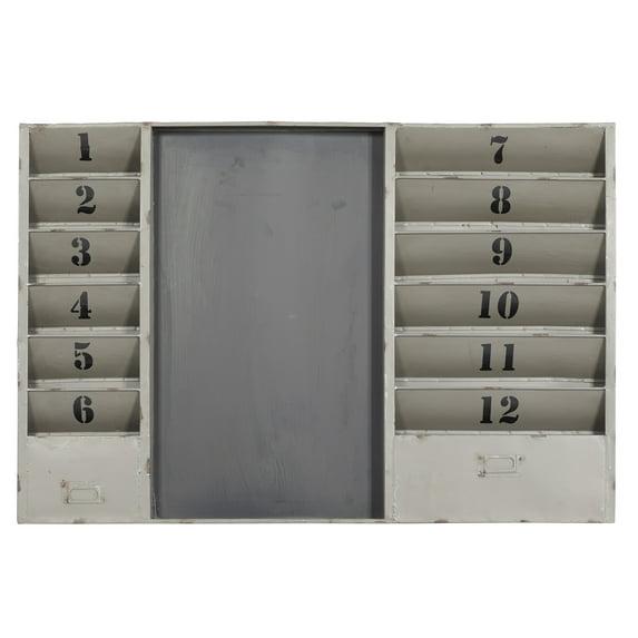 DecMode Cartel de Pared con Soporte para Archivos de Pizarra de Metal Gris con Números Negros