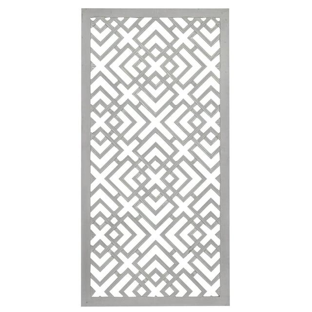 DecMode Gray Wood Carved Geometric Wall Decor
