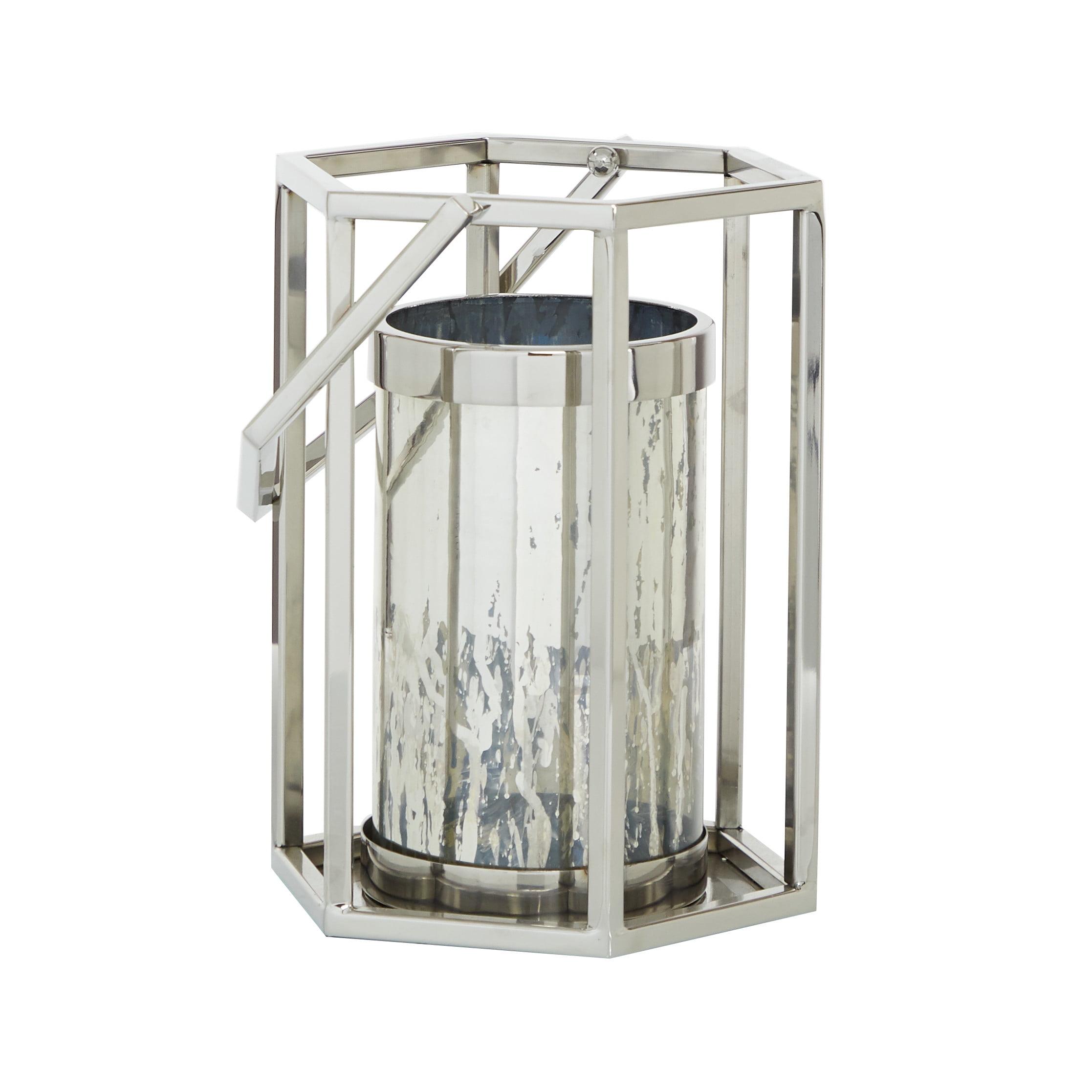 Elegant Silver Stainless Steel 13" Hanging Candle Lantern