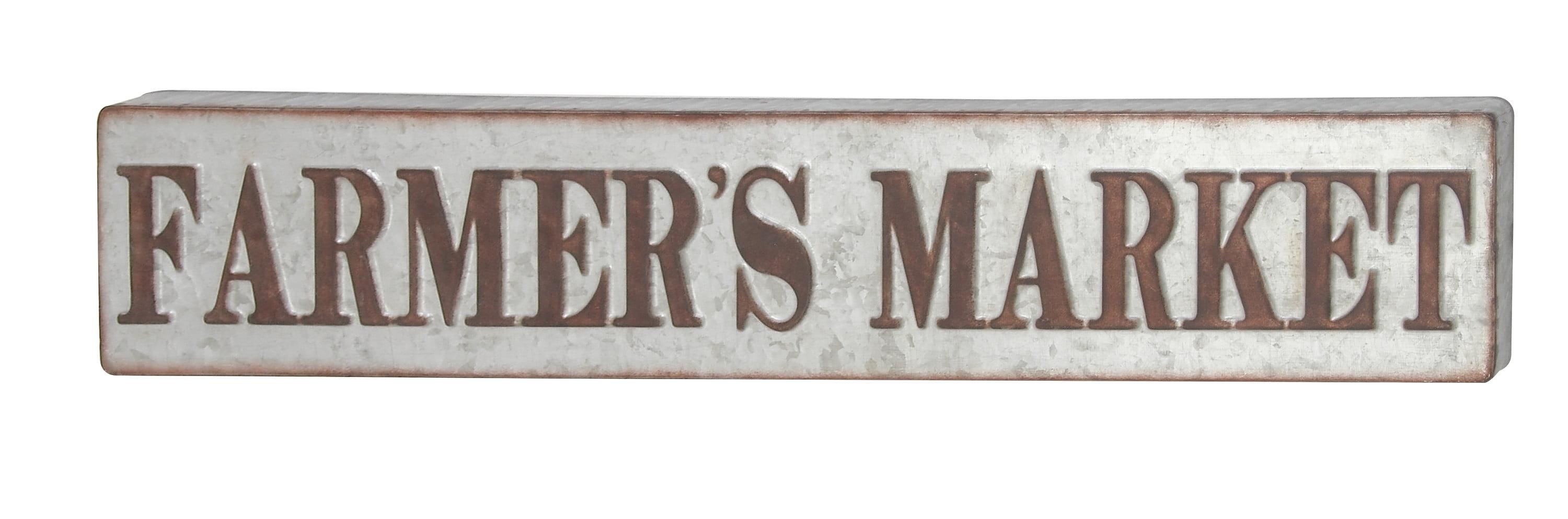 DecMode Indoor Grey Metal Farmhouse Sign Wall Decor