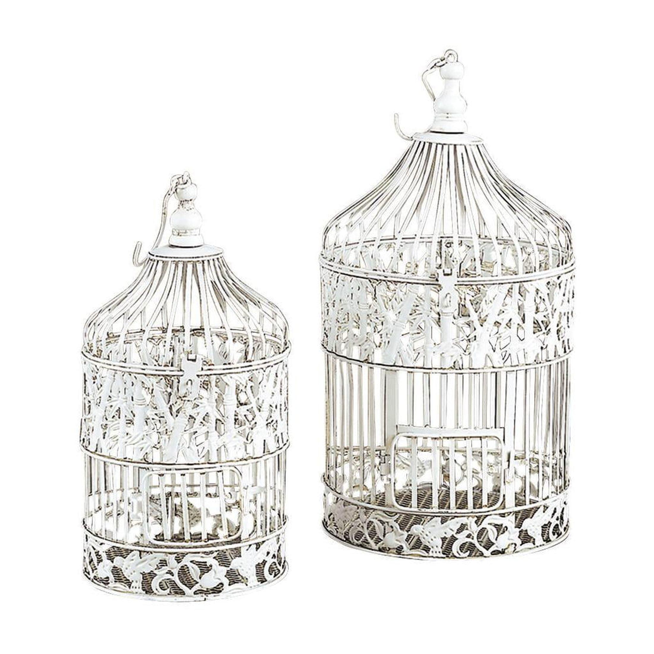 15"H Iron Bird House - White - Olivia & May: Frostproof, Freestanding Outdoor Garden Decor, No Assembly Required