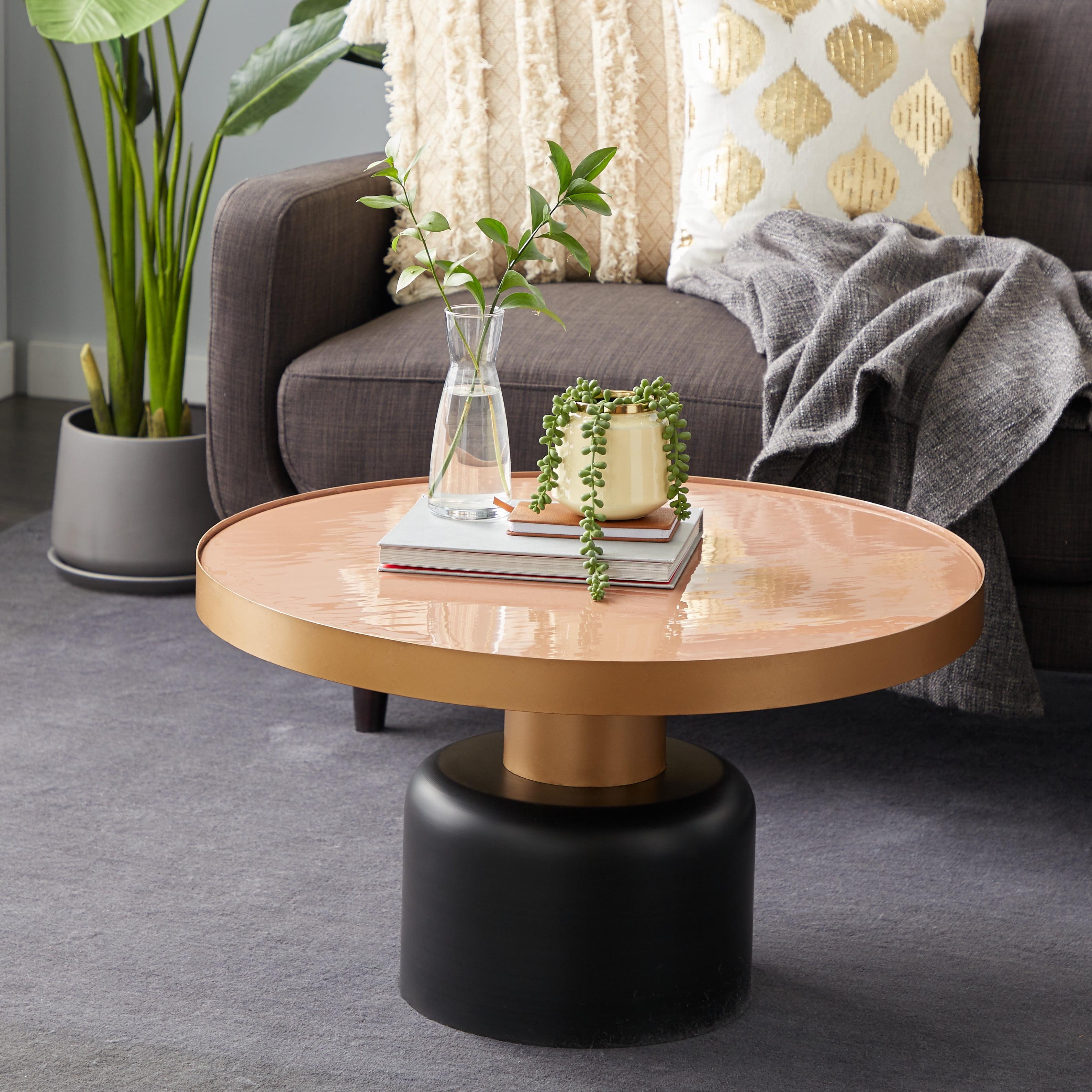 Round Metal Coffee Table Gold - Olivia & May