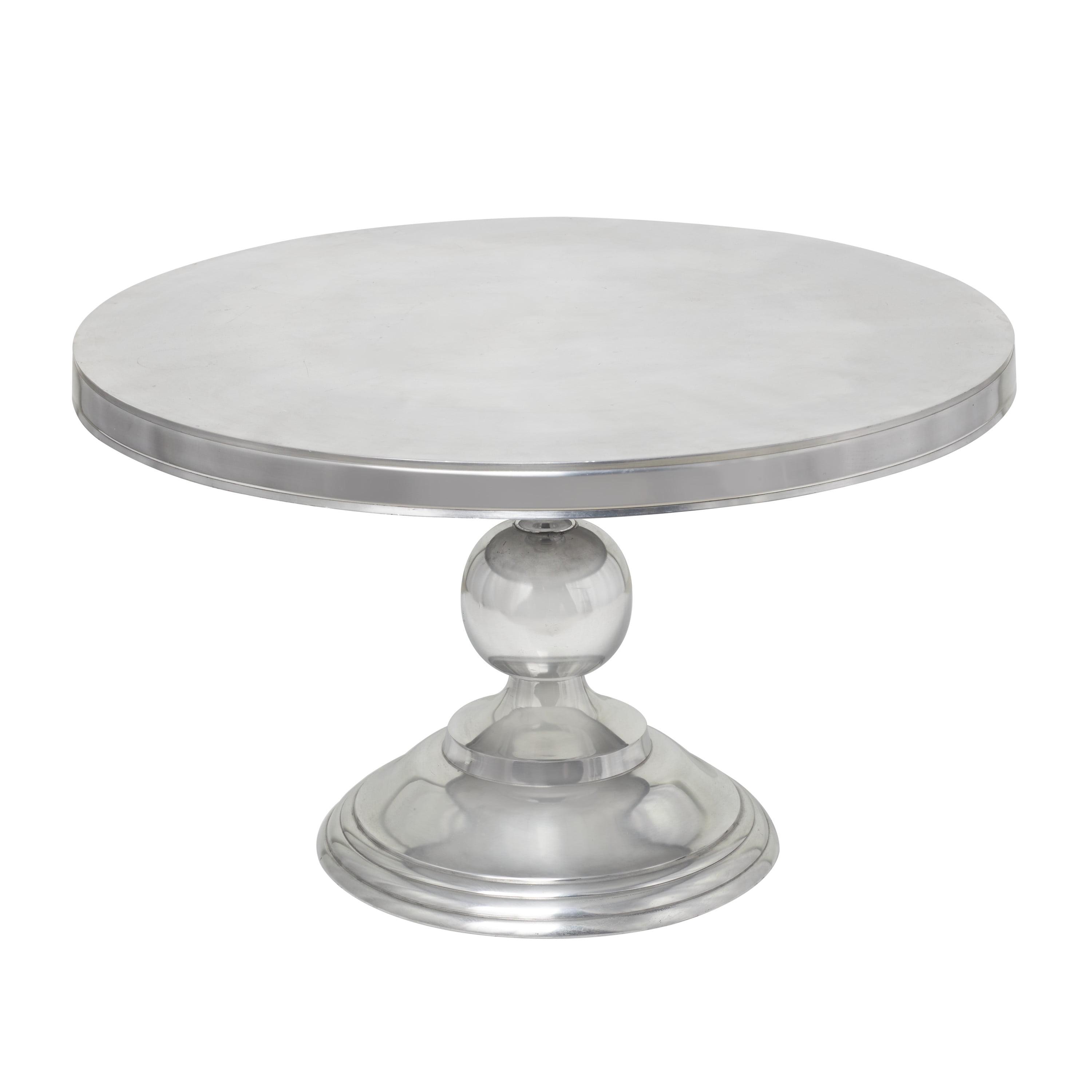 Elegant Goblet-Inspired Round Metal Coffee Table in Silver Finish