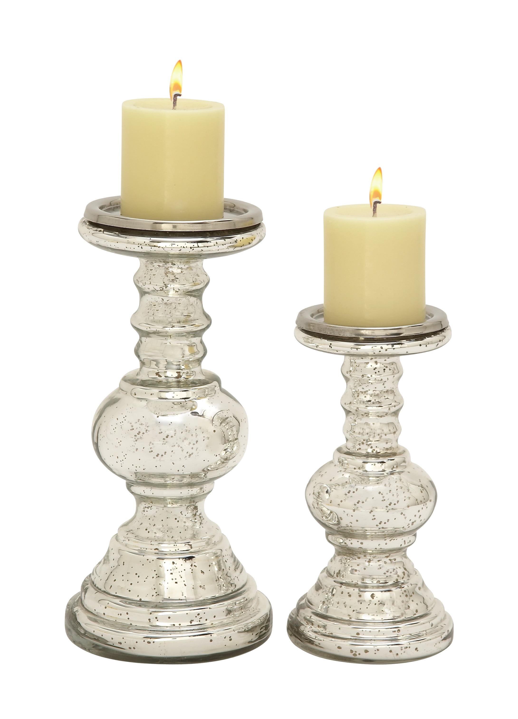 Elegant Polished Glass Candlestick Holder - Religious Theme 26"L