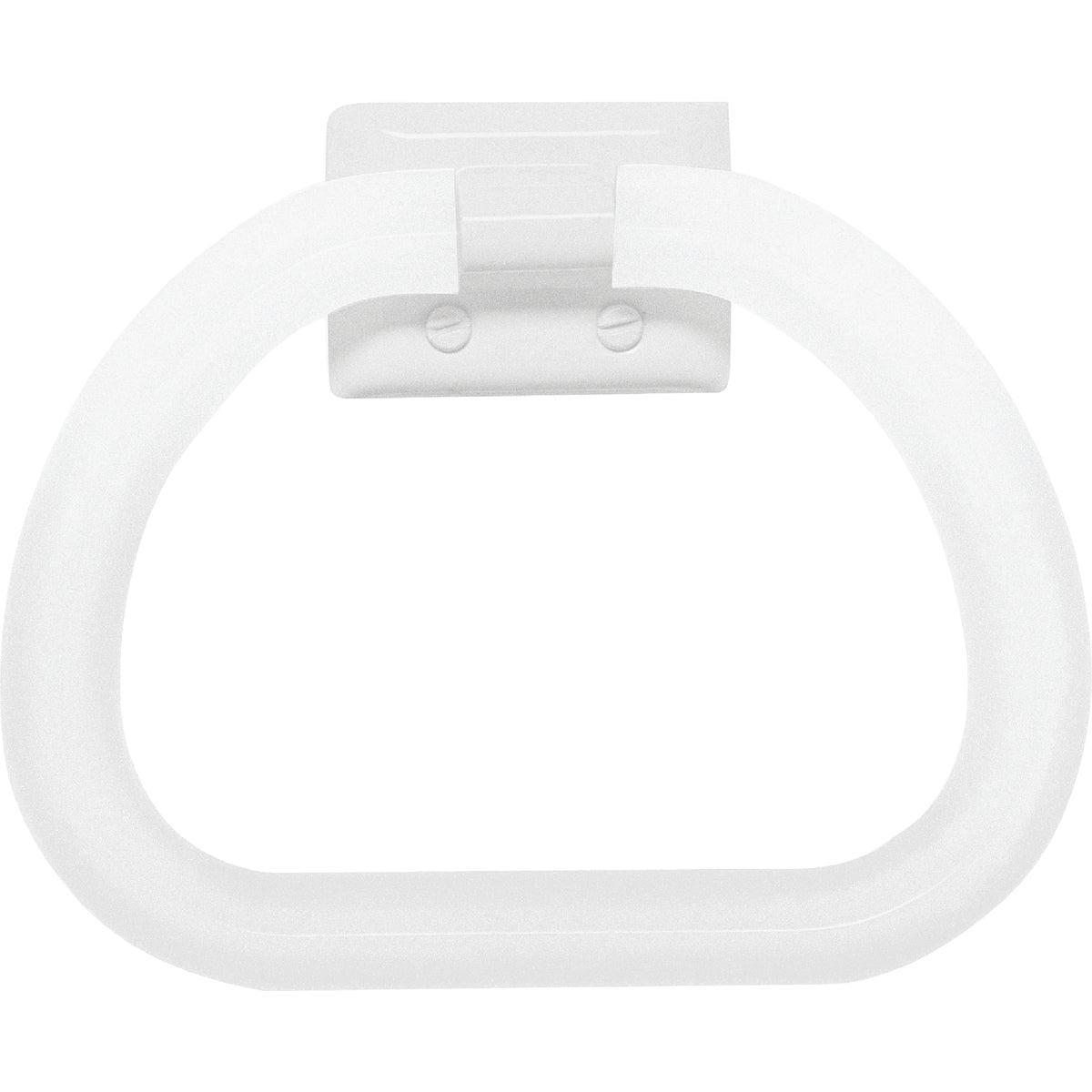 White Plastic Wall Mounted Towel Ring