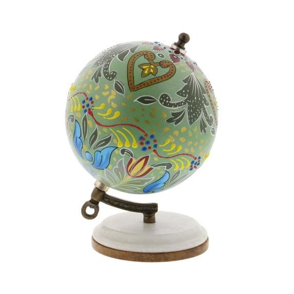Decmode Modern 7 Inch Resin And Wood Decorative Lattice Globe, Multicolor