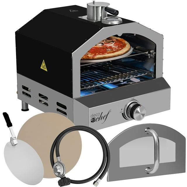 Deco Chef Deco Chef 2-in-1 Propane Gas Pizza Oven & Grill, Portable, With Pizza Stone, Peel, Rack