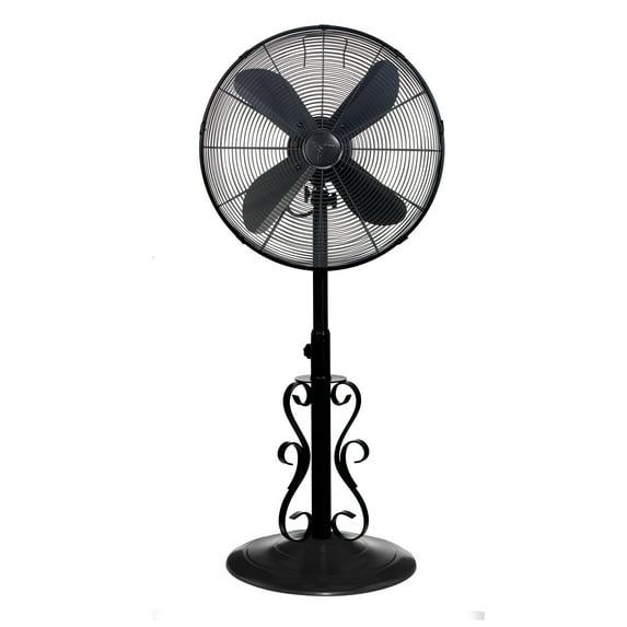 DecoBREEZE Adjustable Height Oscillating Outdoor Pedestal Fan, 18-Inch, Ebony