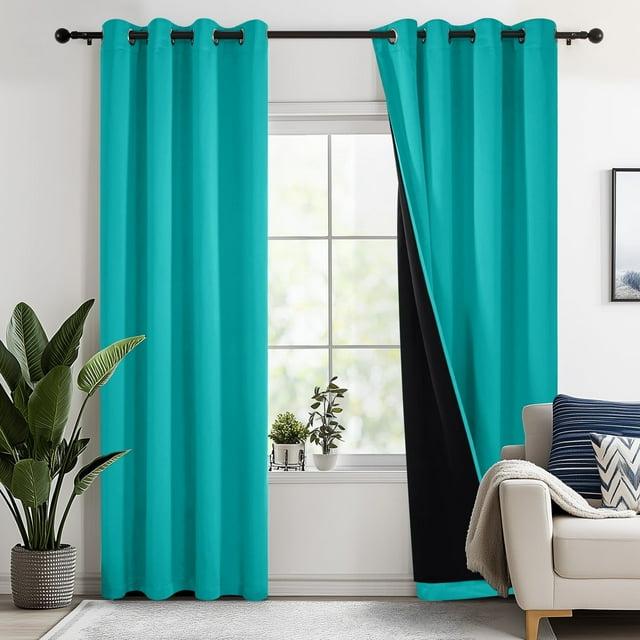 Deconovo Deconovo 100 Percent Blackout with Liner Grommet Curtain Panel Pair (Set of 2)