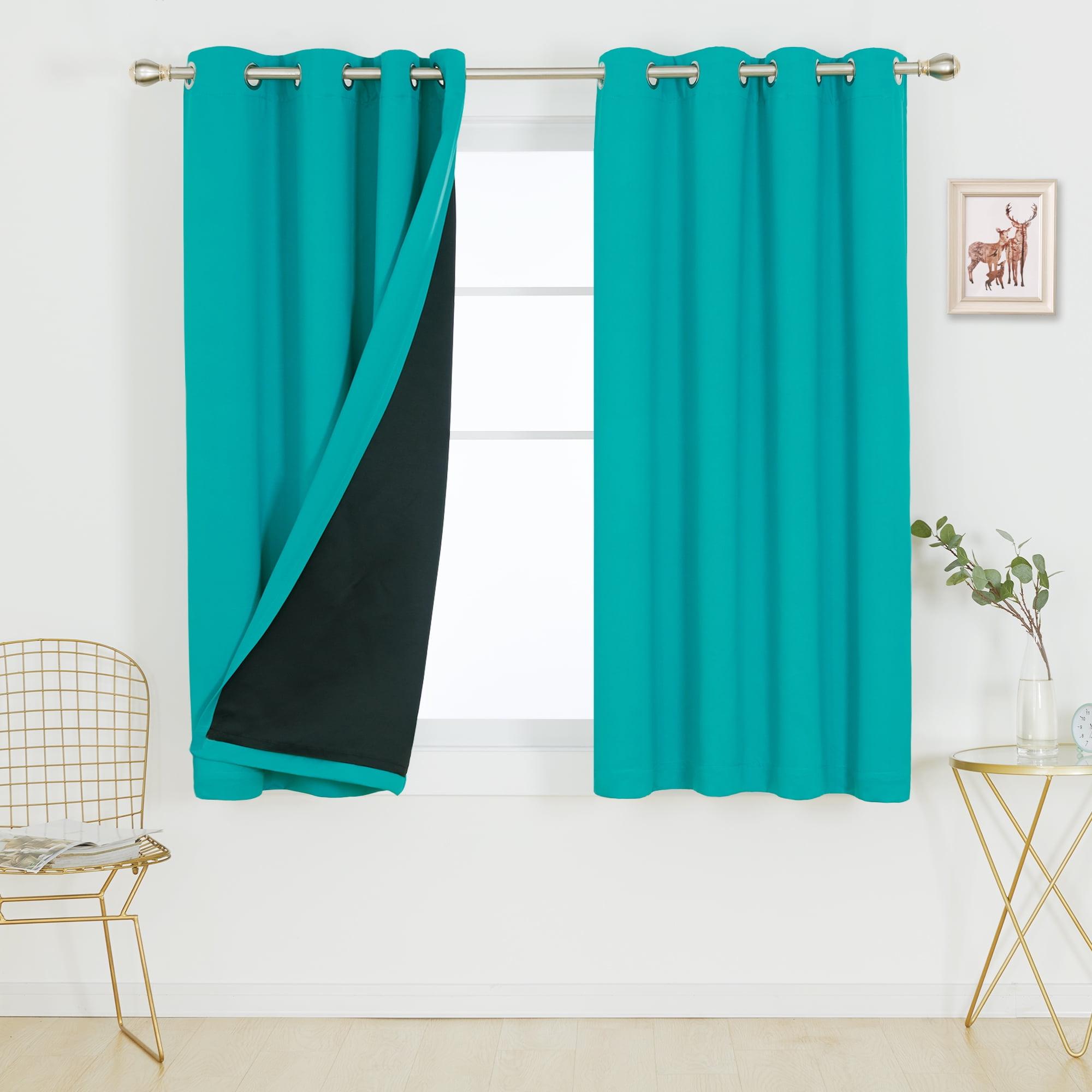 Deconovo 100 Percent Blackout with Liner Grommet Curtain Panel Pair (Set of 2)