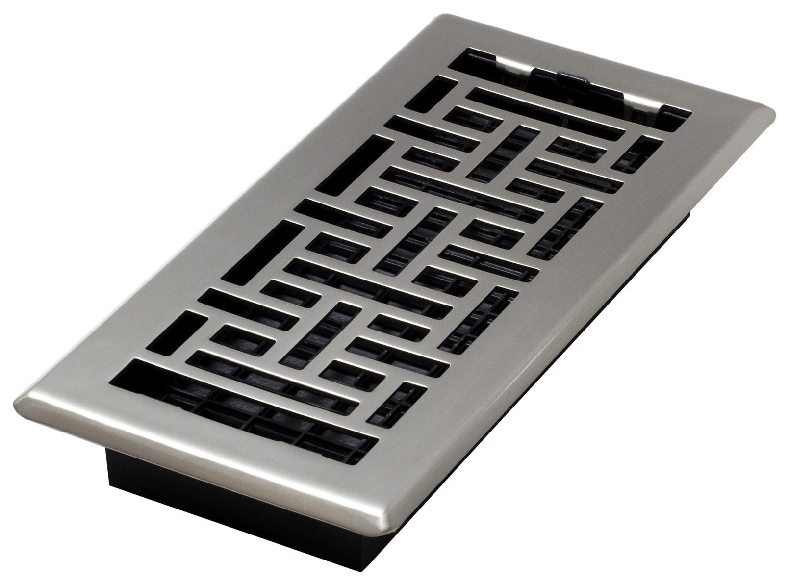 Decor Grates AJH410-NKL Oriental Floor Register, 4x10 Inches, Brushed Nickel Finish