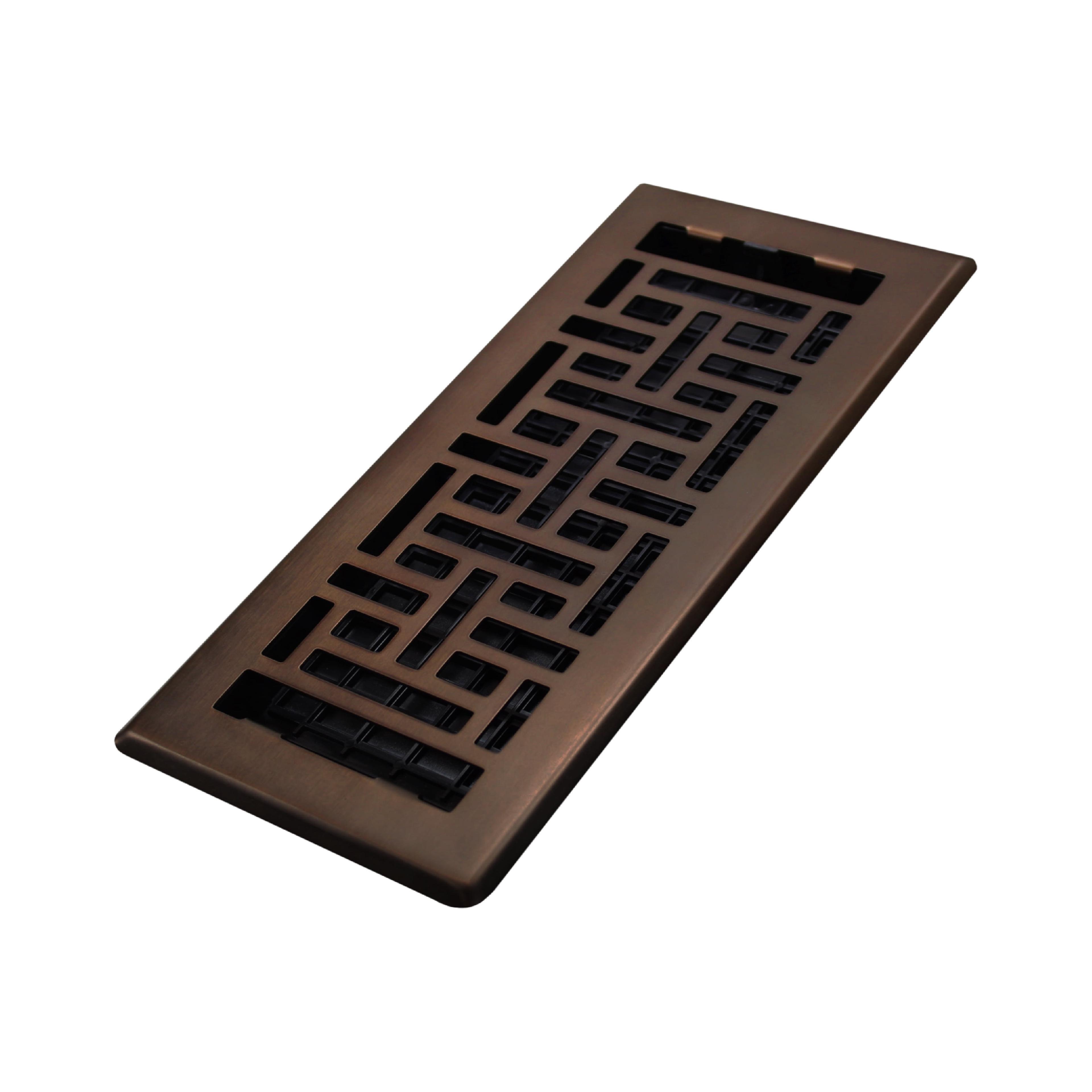 Decor Grates AJH410-RB Oriental Floor Register, 4x10 Inches, Rubbed Bronze Finish