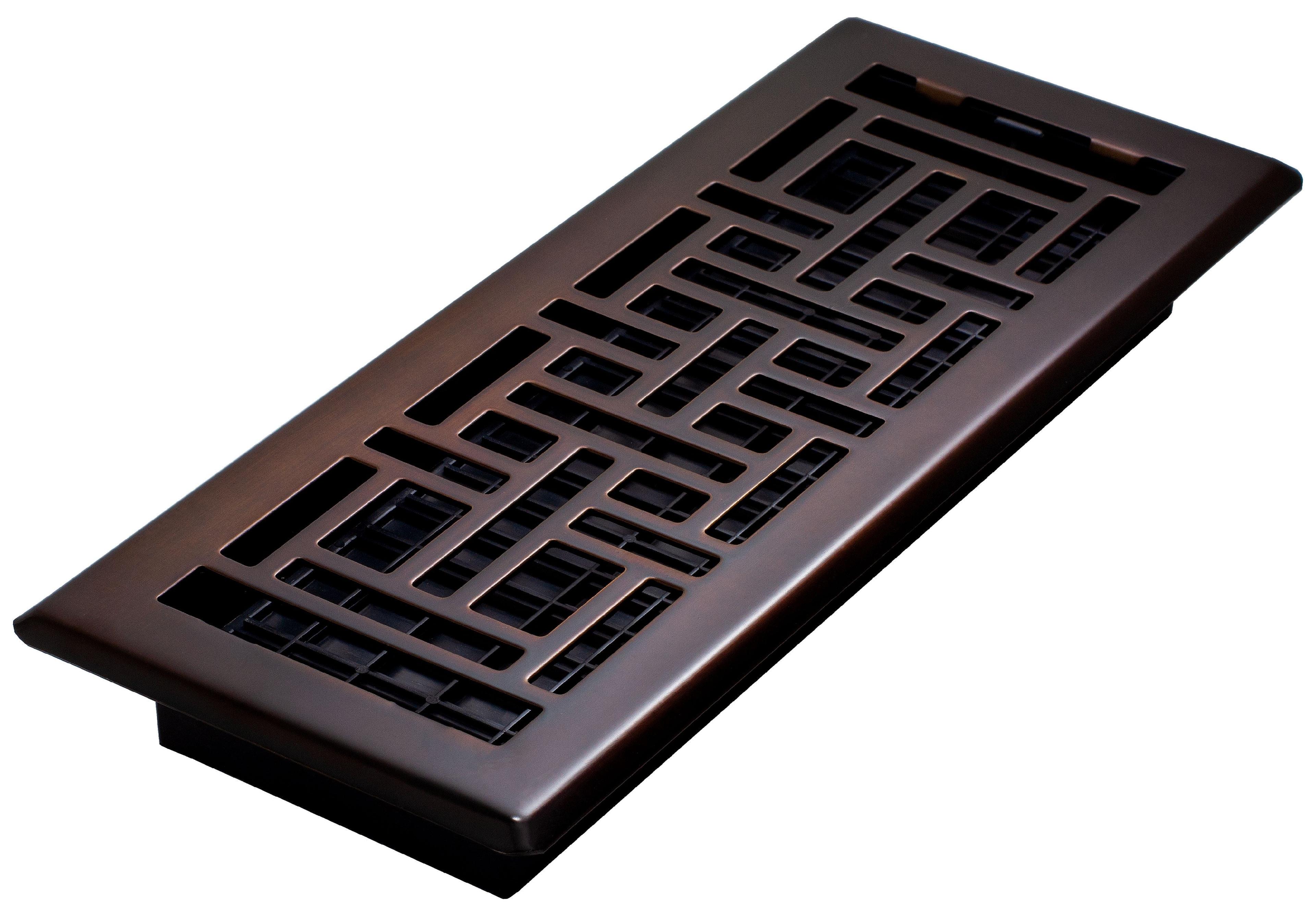 Decor Grates AJH412-RB Oriental Floor Register, 4x12 Inches, Rubbed Bronze Finish