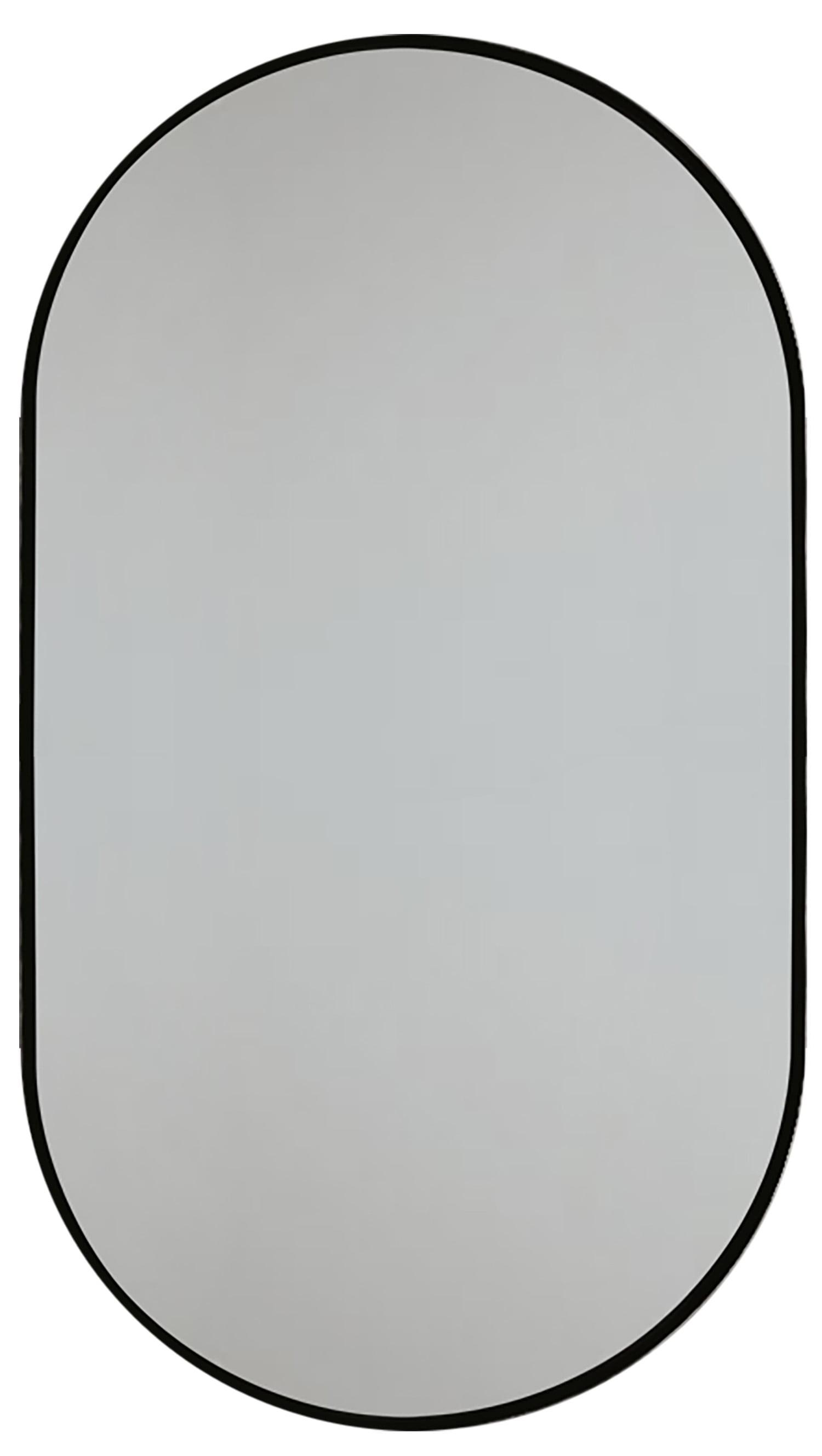 Decor Wonderland Khristy Black Metal Framed Oval Wall Bathroom Vanity Mirror 23.6 x 39.5 in.