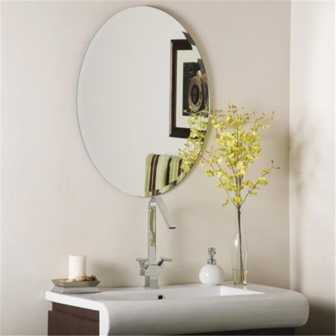 Odelia Oval Frameless Beveled Bathroom Mirror