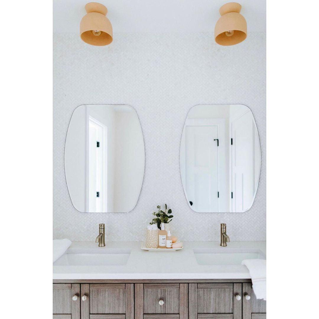 Sleek Modern 28" Frameless Bathroom Vanity Mirror in Silver