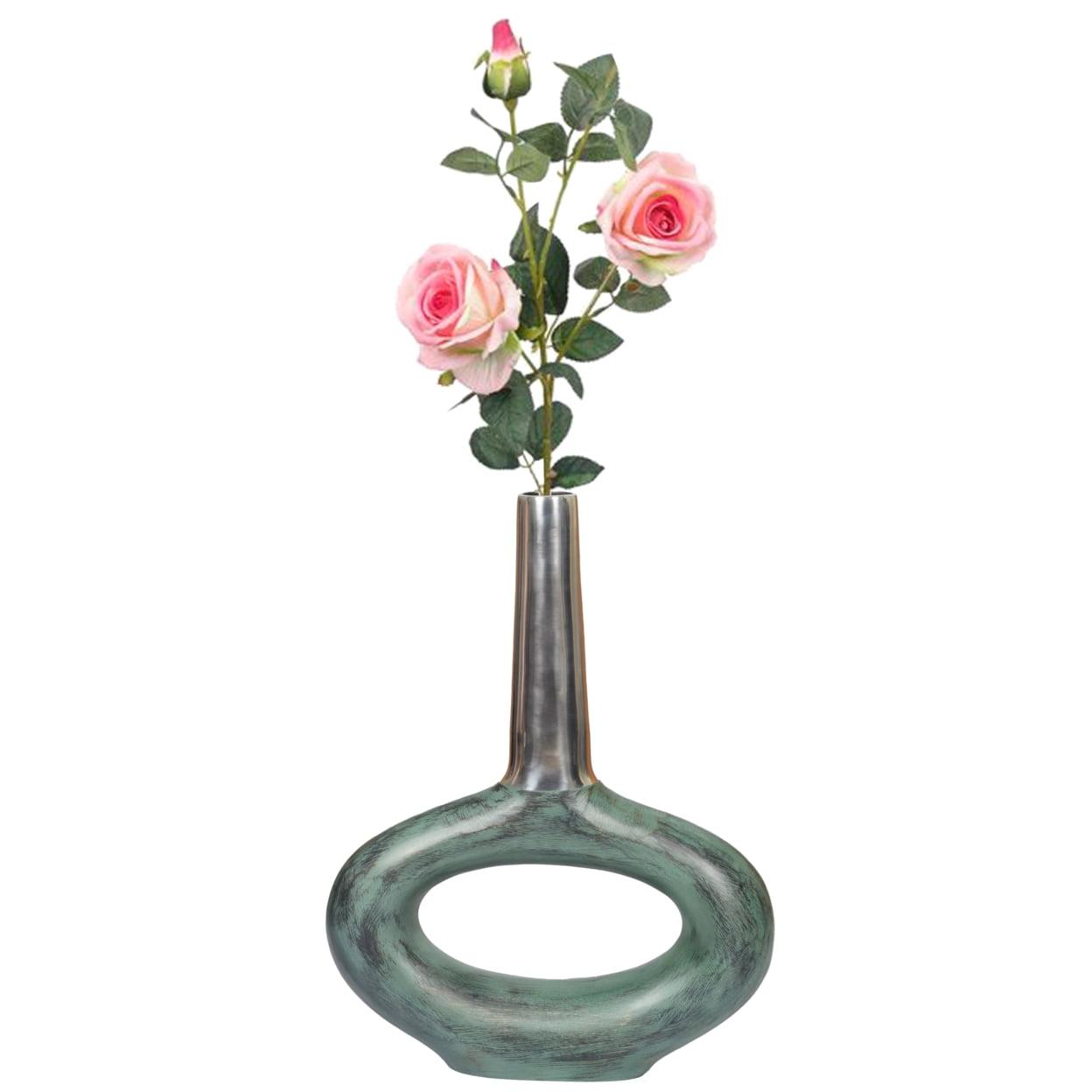 Antique Green Aluminum Decorative Table Vase