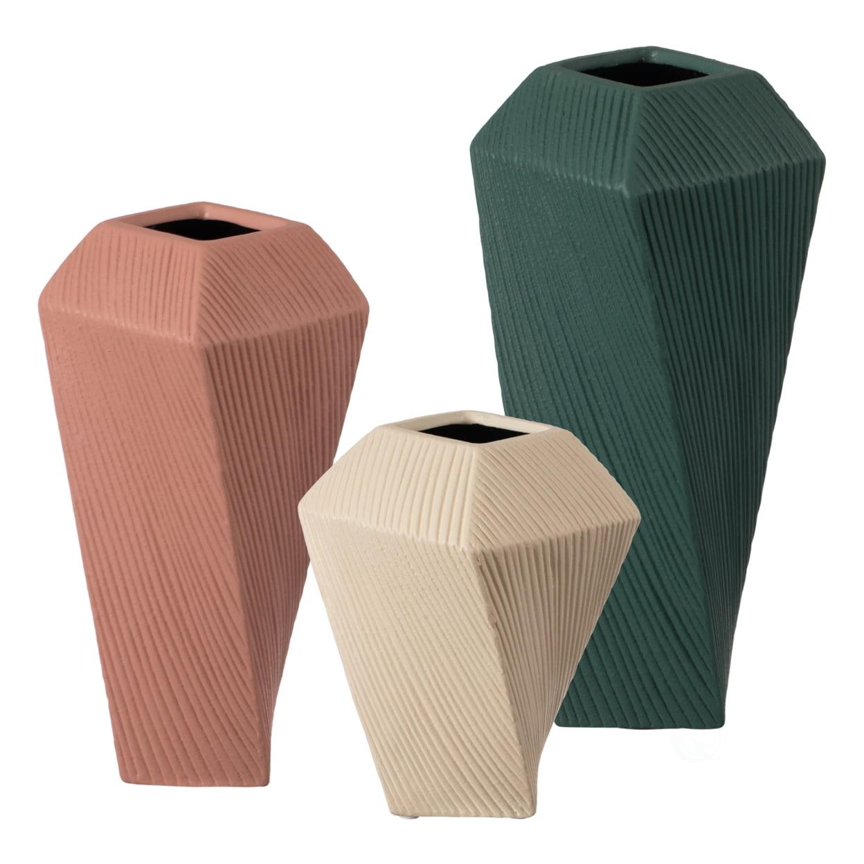 Uniquewise Decorative Ceramic Square Twisted Centerpiece Table Vase