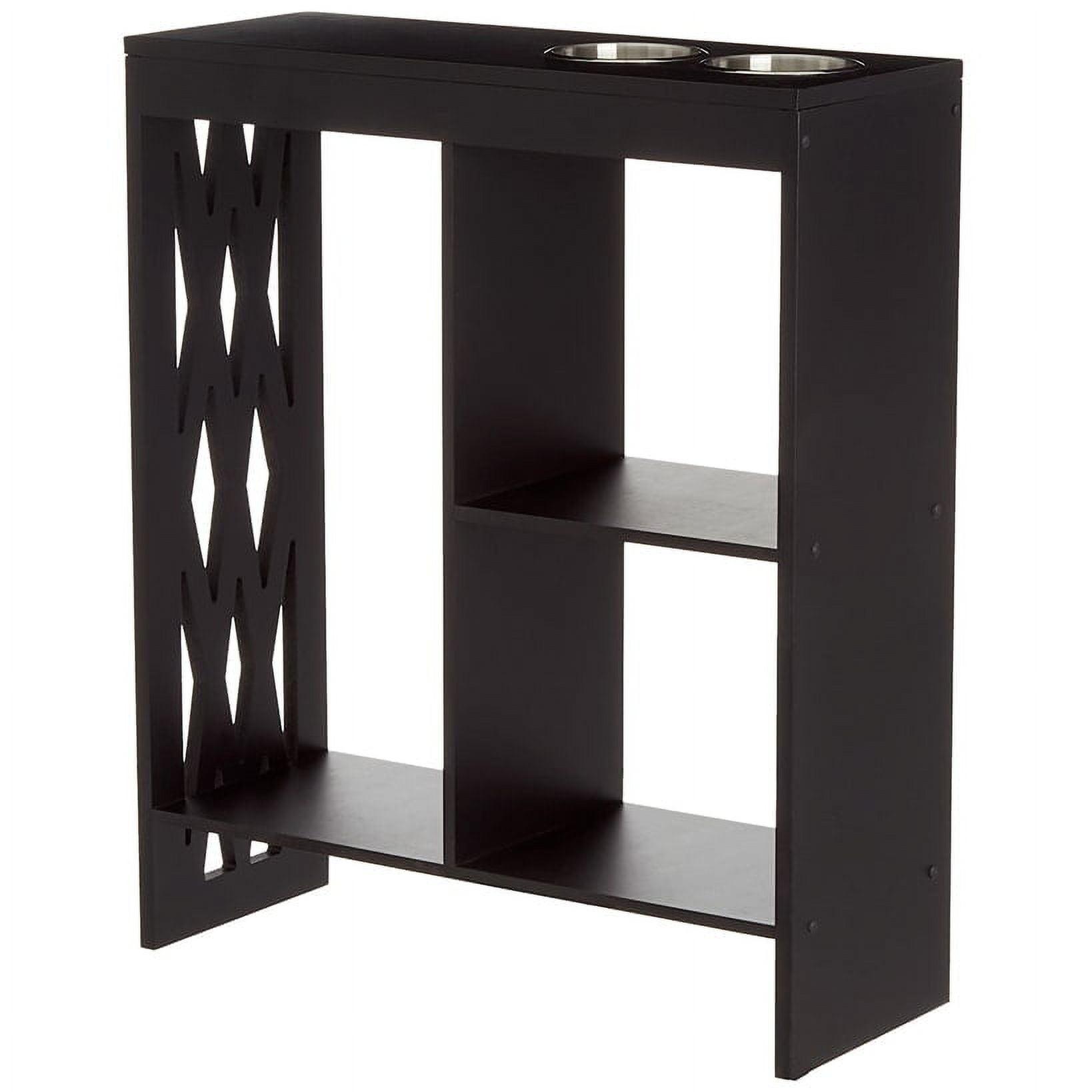 The Lakeside Collection Decorative End Table with Drink Holder - Black
