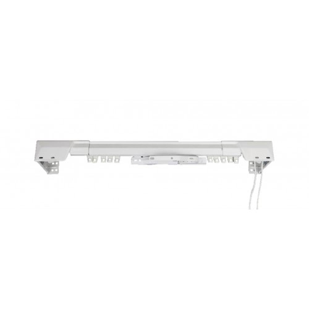 Heavy Duty Adjustable White Steel Traverse Curtain Rod