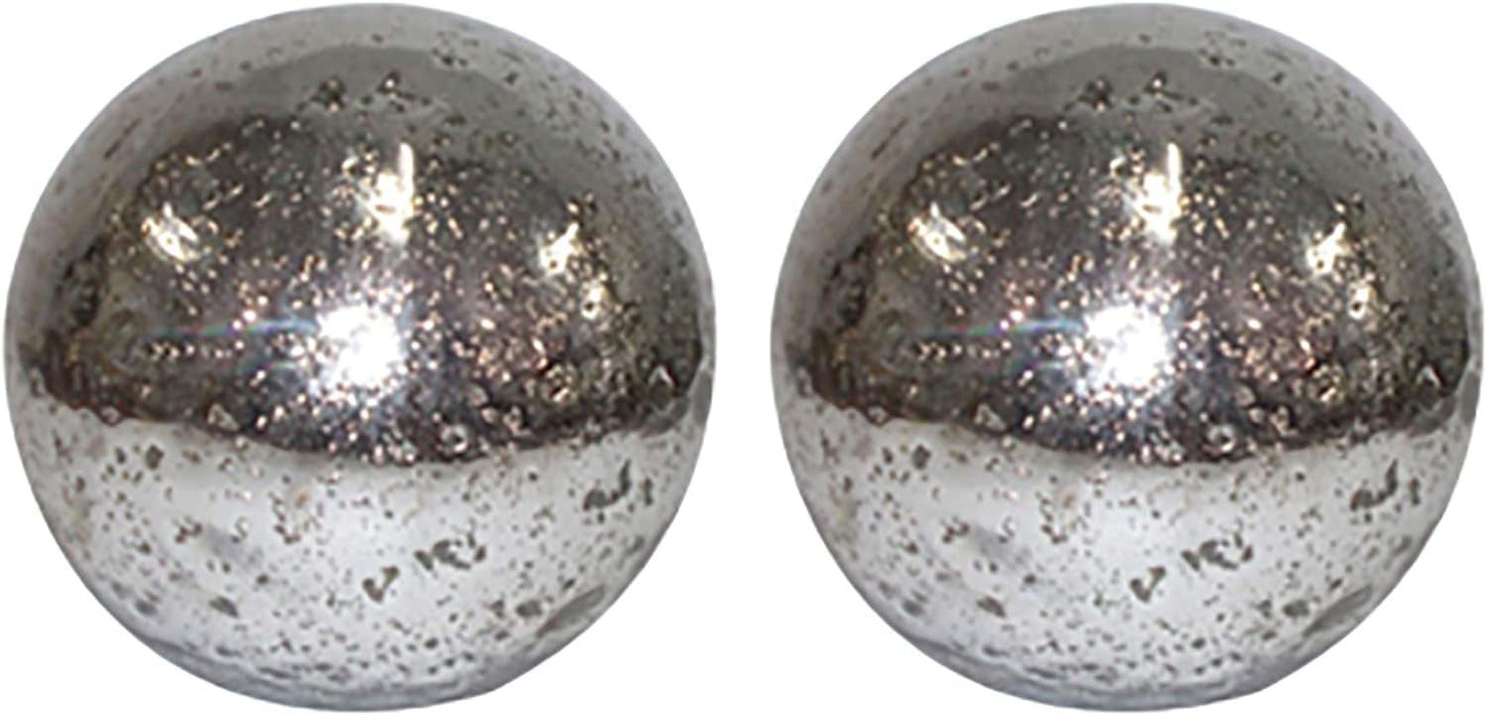 Distressed Silver 8" Glass Sphere Wall Decor Set