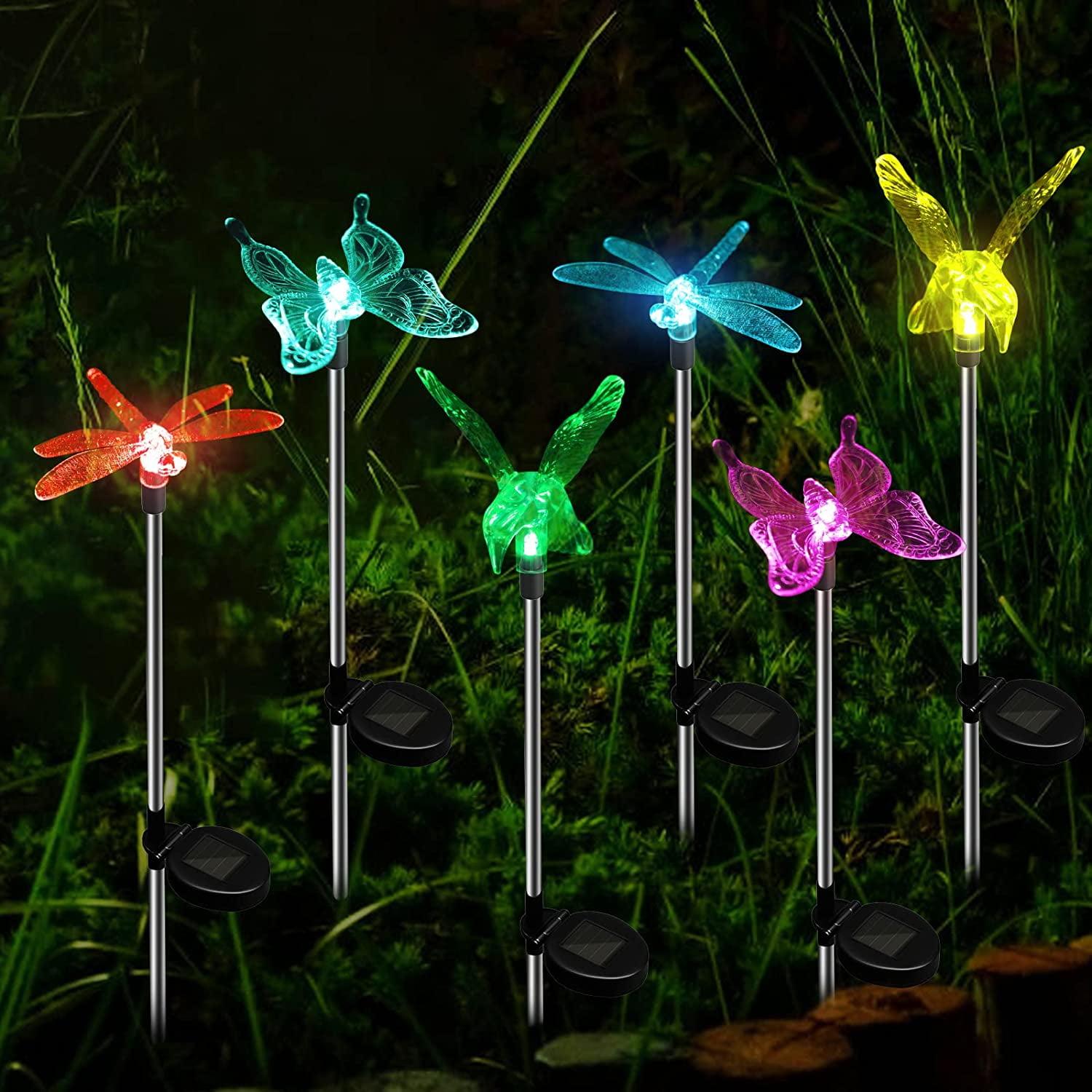 Color Changing Solar Garden Stake Lights with Animal Shapes, 6 Pack