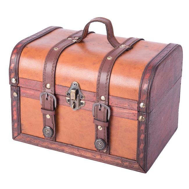 Vintiquewise Decorative Leather Treasure Boxes