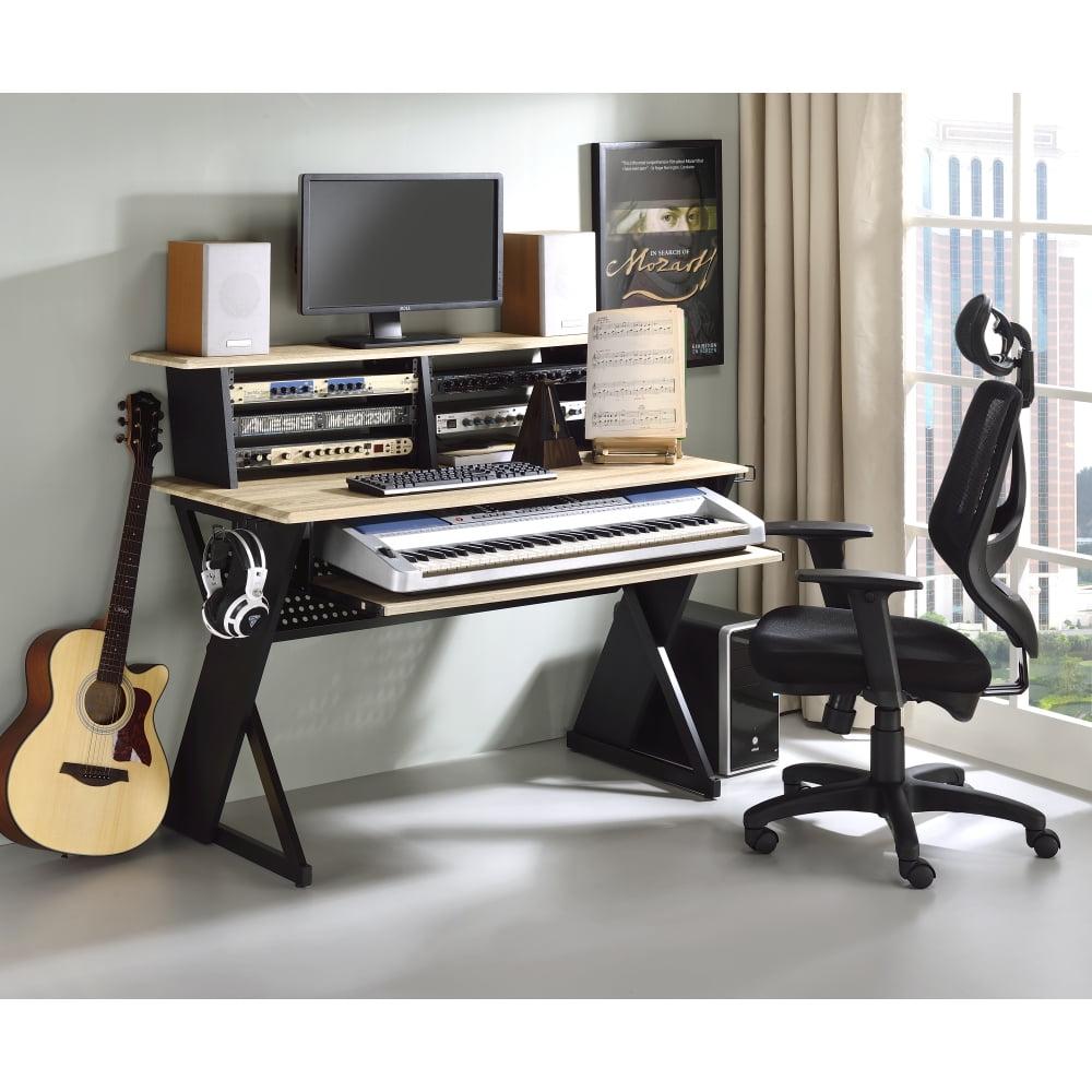 Humanity 47" Decorative Bookshelf Natural and Black - Acme Furniture