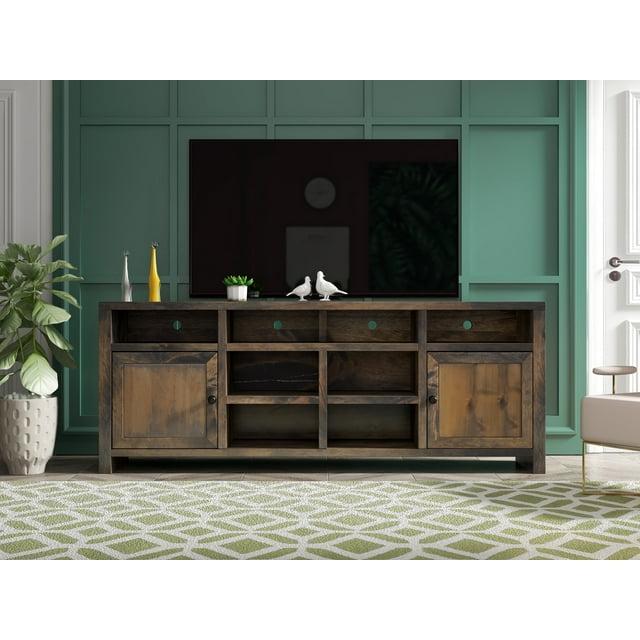 DeeHome Bridgevine Home Joshua Creek 84 inch TV Stand Console for TVs up to 95 inches, No Assembly Required, Barnwood Finish