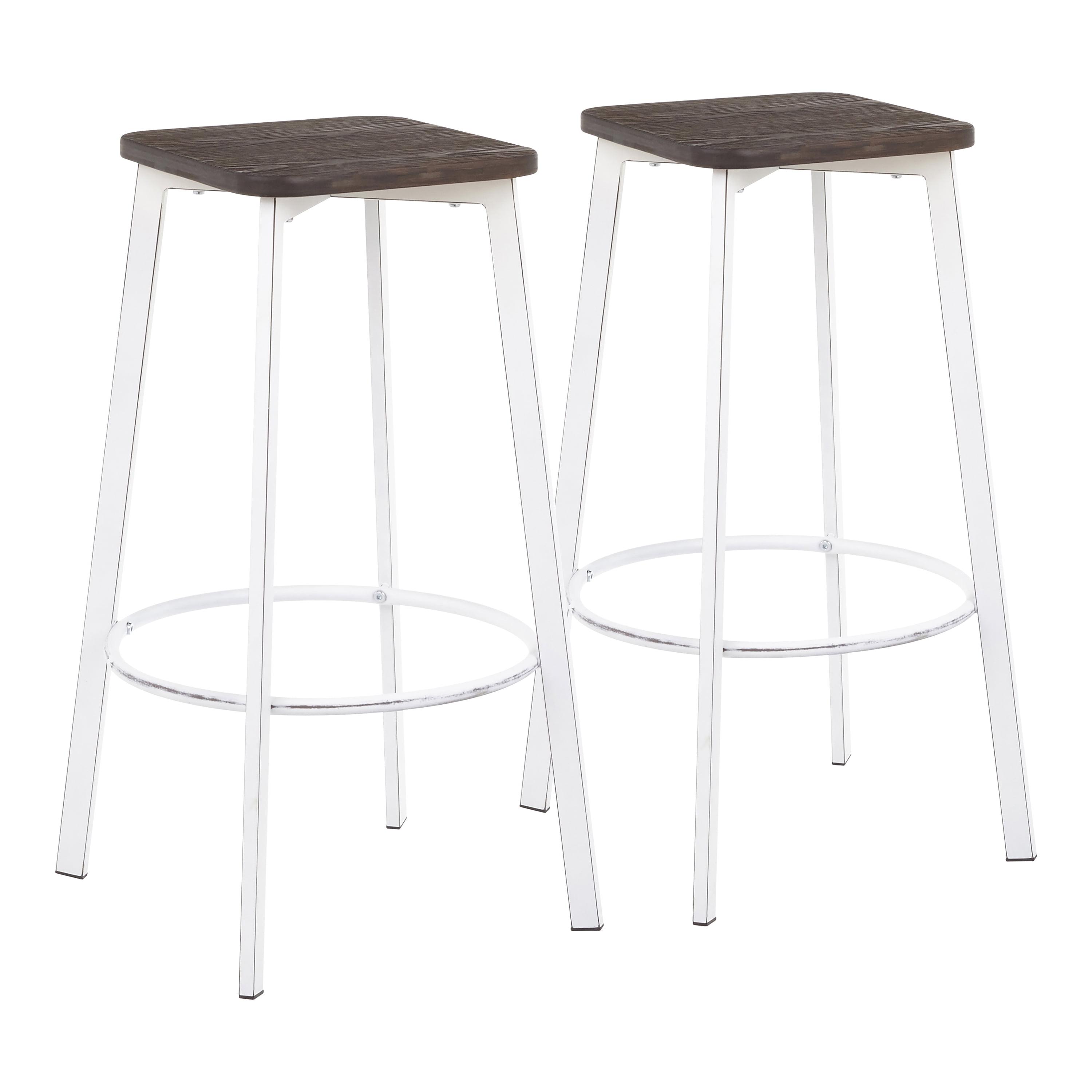 Wenty Clara Upholstered Counter Stool with Metal Frame (Set of 2)