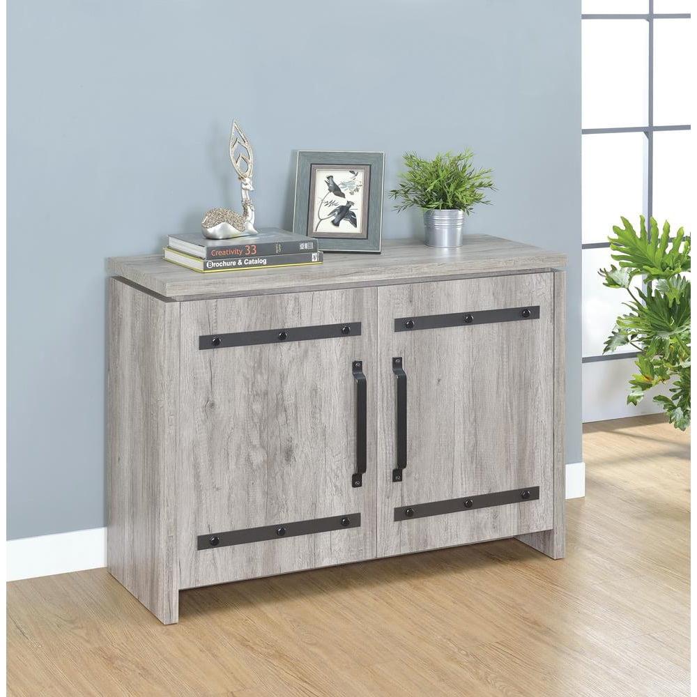 Gray Driftwood 2-Door Accent Cabinet with Adjustable Shelving