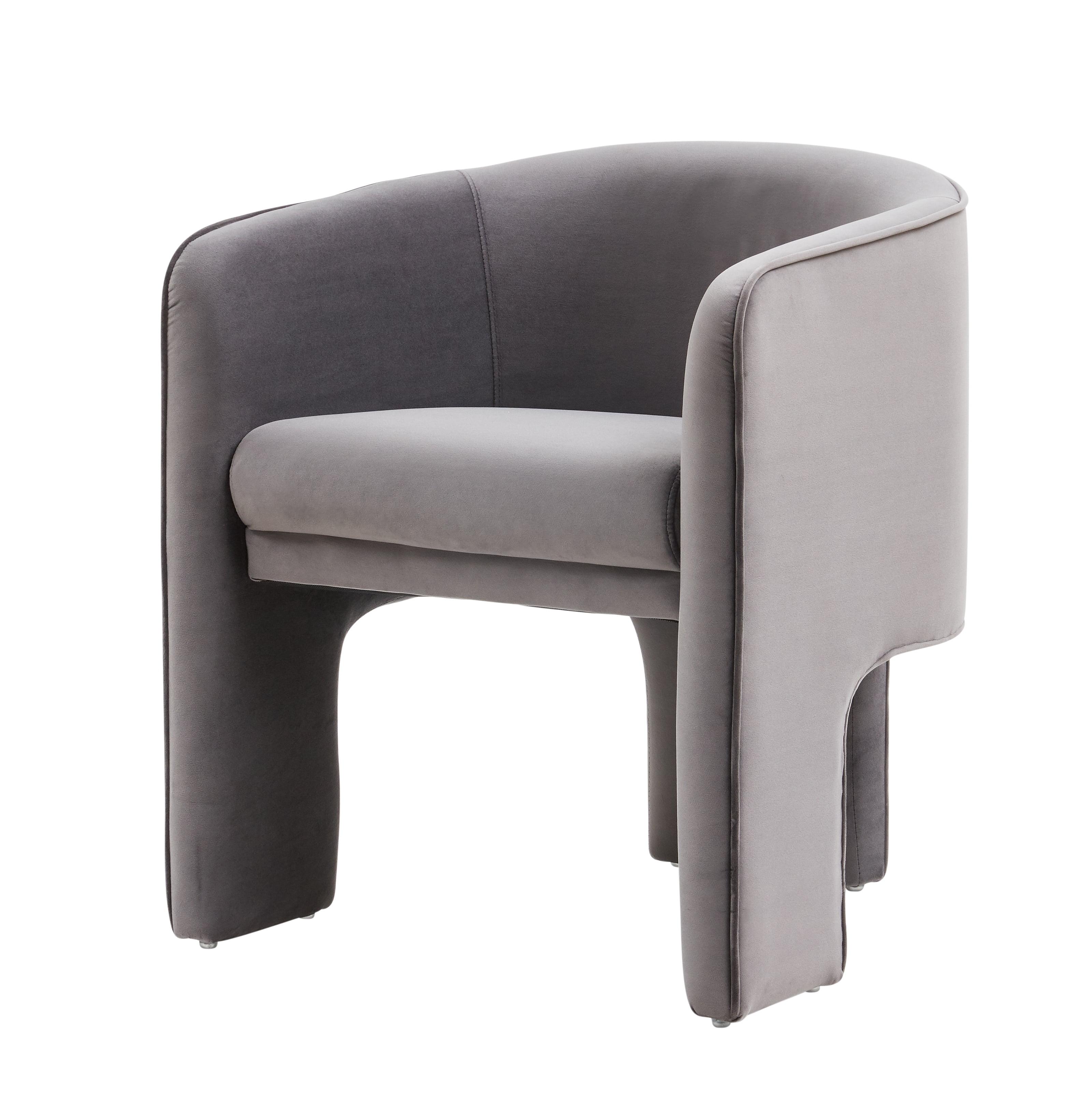 Kyle Compact Dark Grey Velvet Art Deco Accent Chair