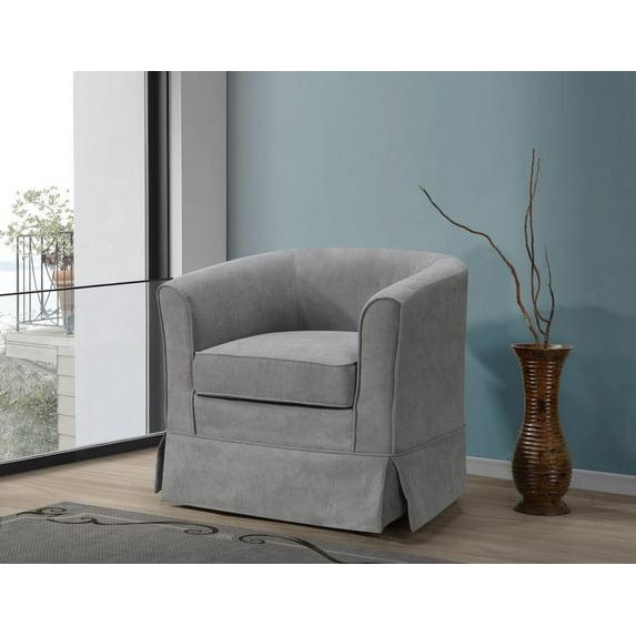 Bed Bath & Beyond Metal Fabric Woven Swivel Chair, Steel Gray