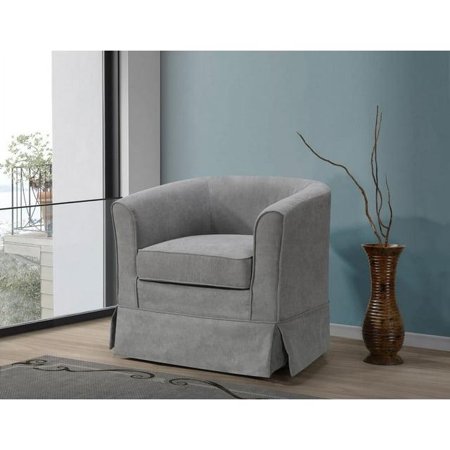 Bed Bath & Beyond Metal Fabric Woven Swivel Chair, Steel Gray