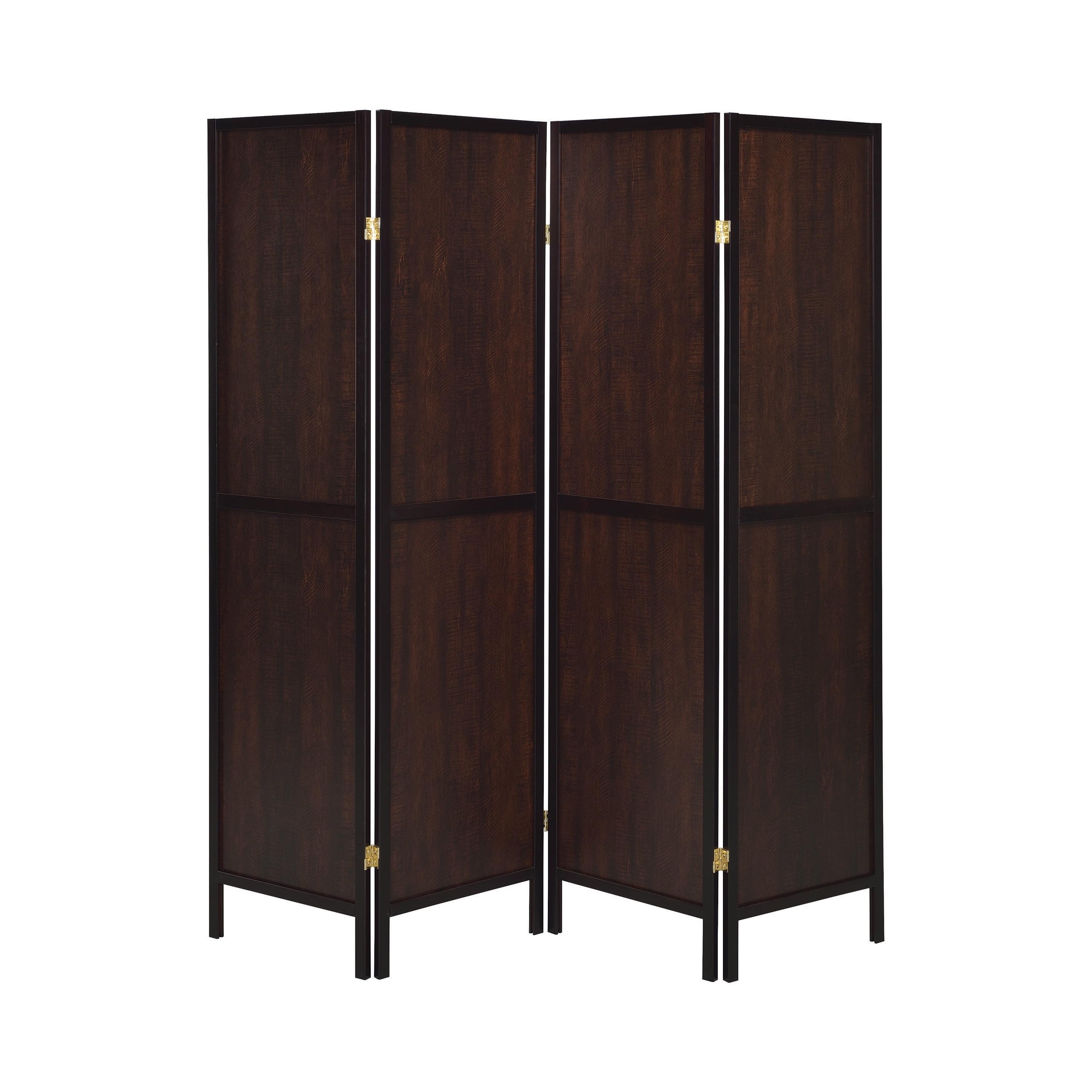 Deepika 70" Brown Tobacco 4-Panel Folding Screen