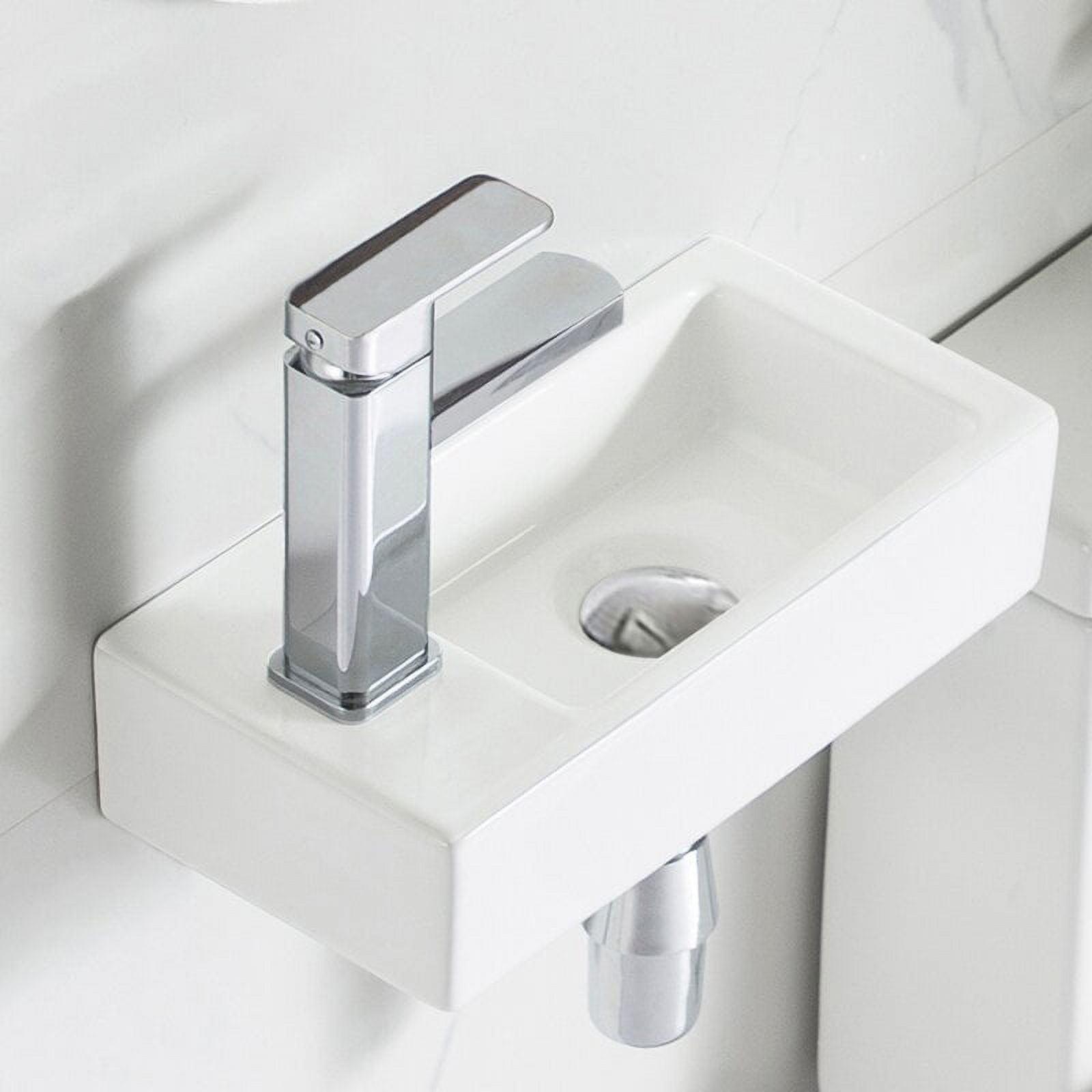 Liberty 14.57'' x 7'' Vitreous China Rectangular Wall Mount Bathroom Sink with Left Faucet Hole for Small Space