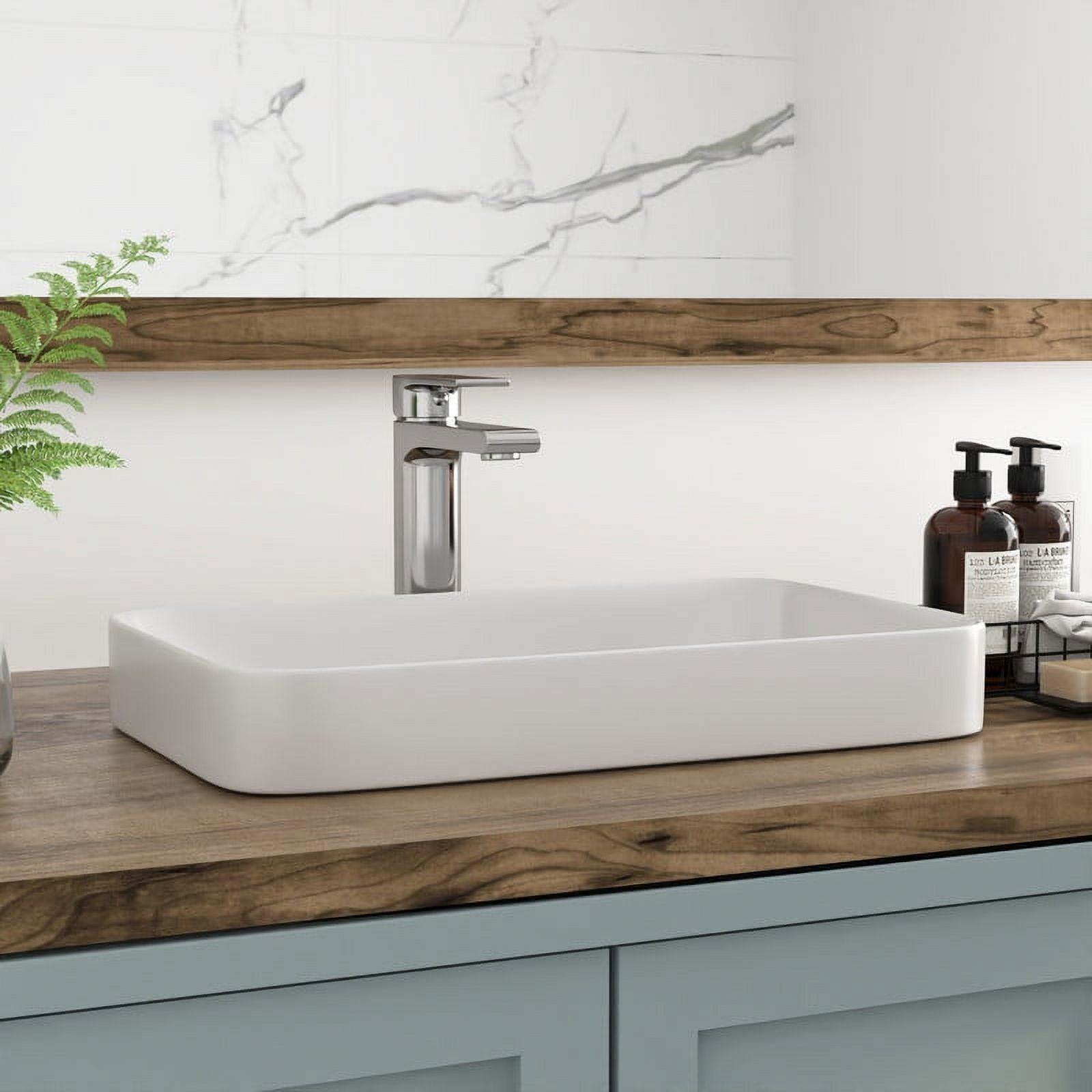 DeerValley Ally 19'' x 12'' Vessel Sink Semi-Recessed Rectangular Above Counter Basin Drop in Bathroom Sink