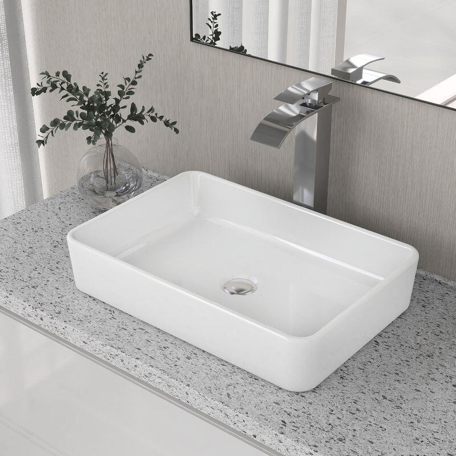 Ally 20" x 13'' Rectangular Vitreous China Vessel Bathroom Sink